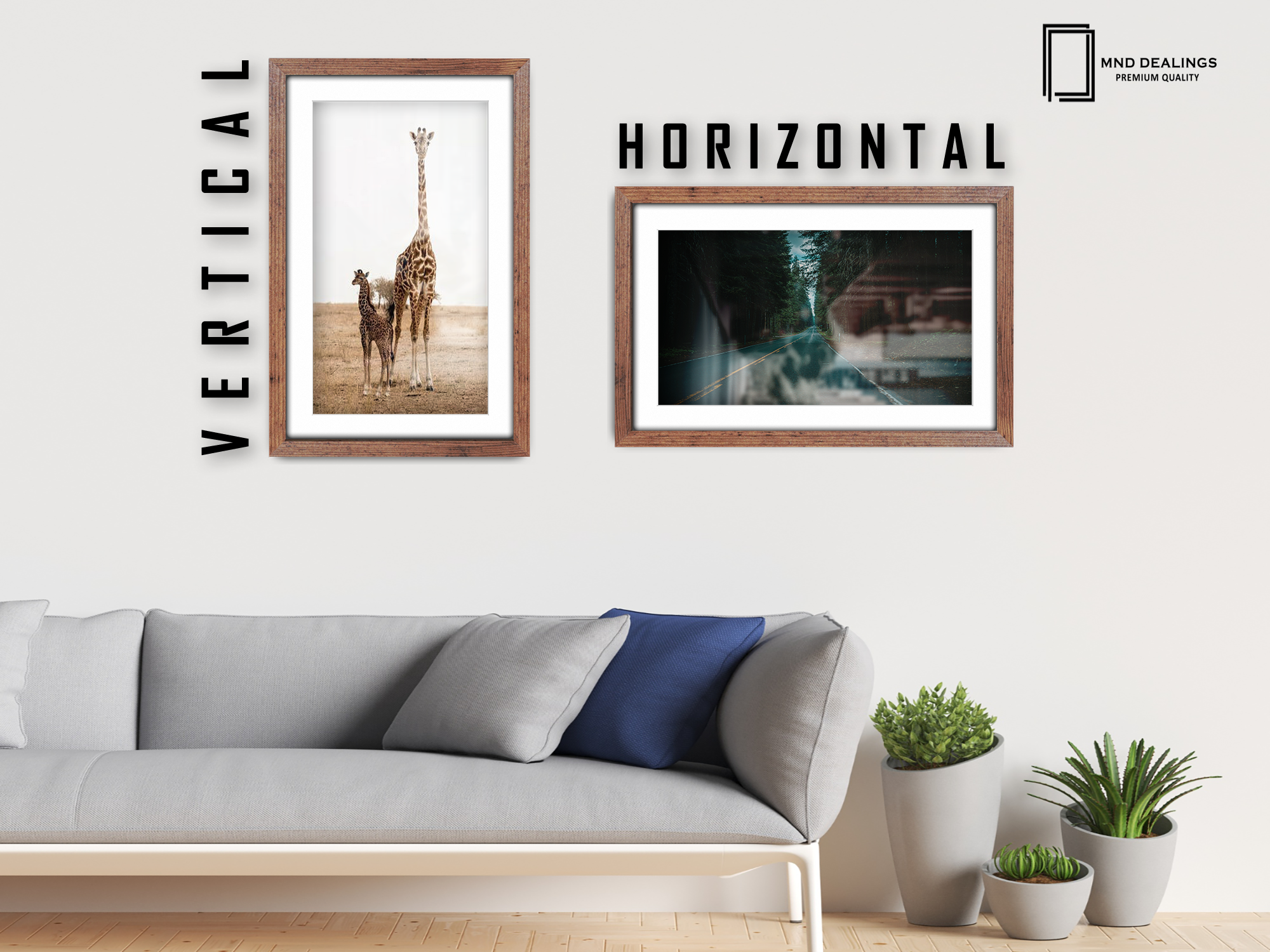 ( 50 x 70 cm ) / 28 x 20 Inch with 60 x 40 cm White Mount Frames - MDF