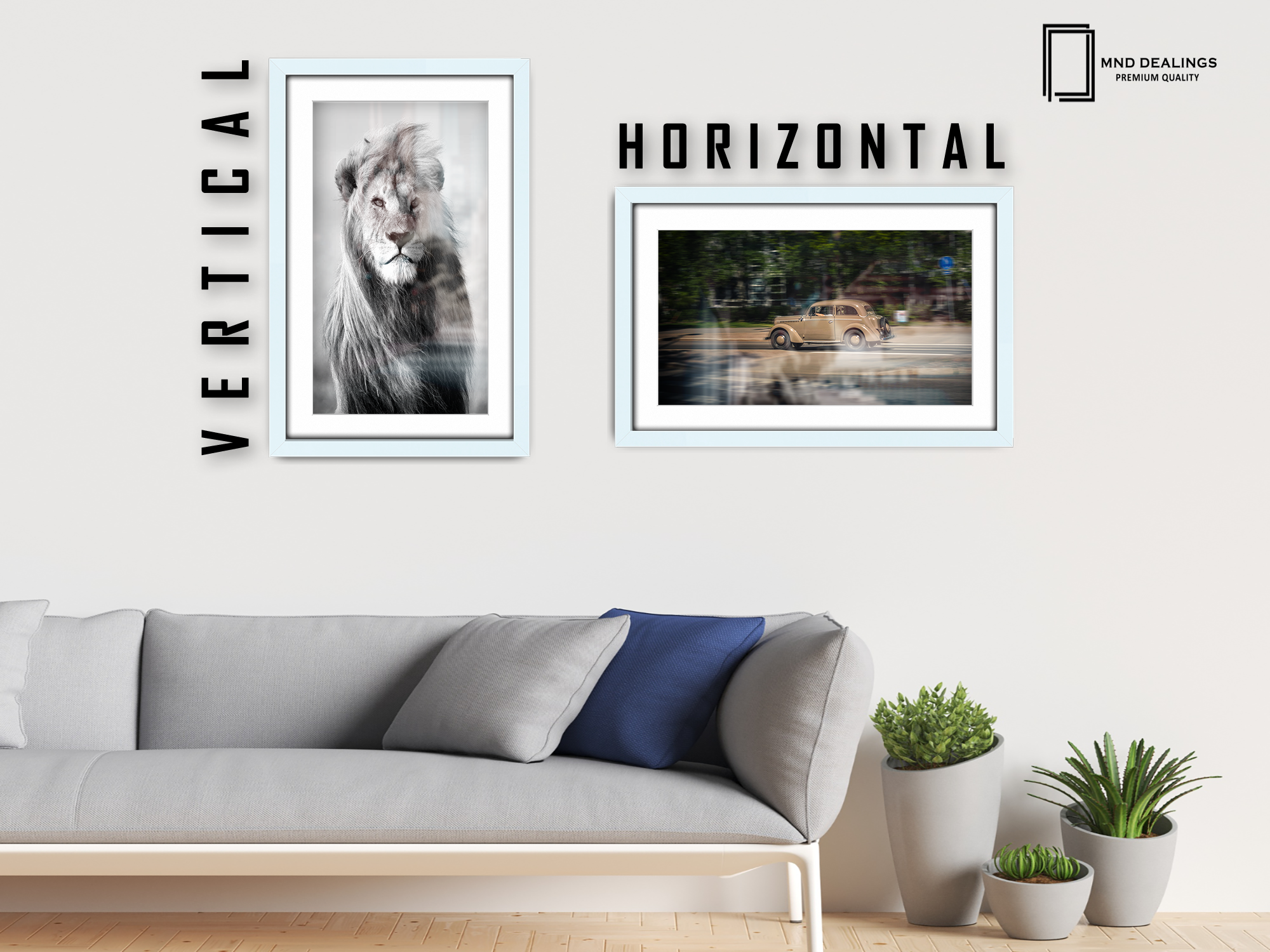 ( 50 x 70 cm ) / 28 x 20 Inch with 60 x 40 cm White Mount Frames - MDF