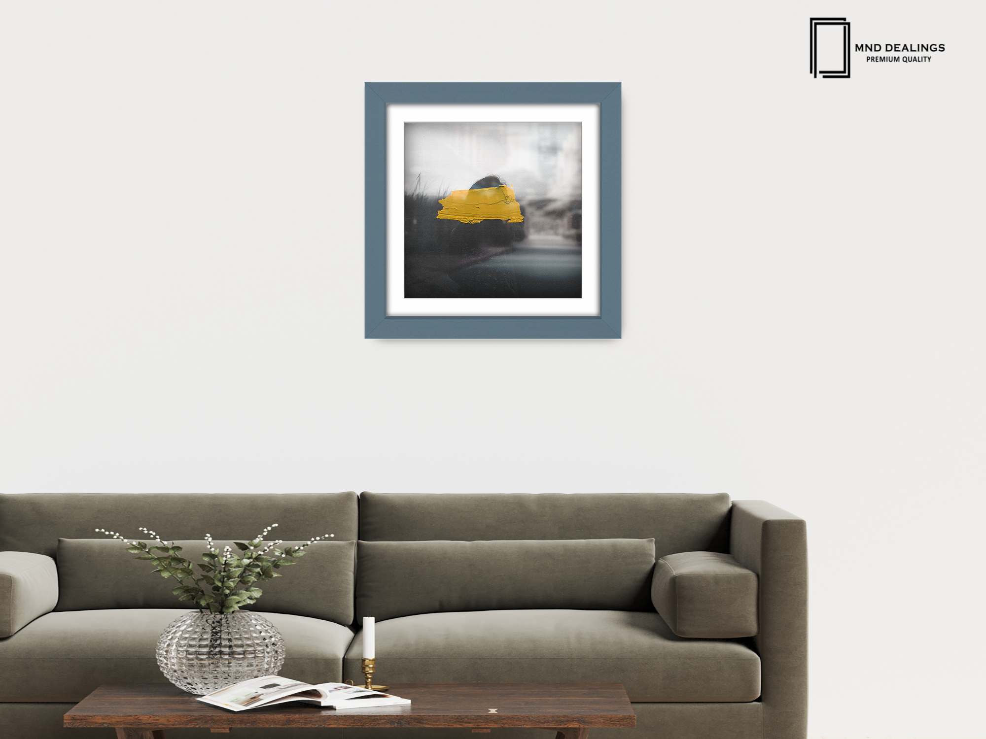 ( 60 x 60 Cm ) / 24 x 24 Inch with 50 x 50 Cm White Mount Display Frame - MDF