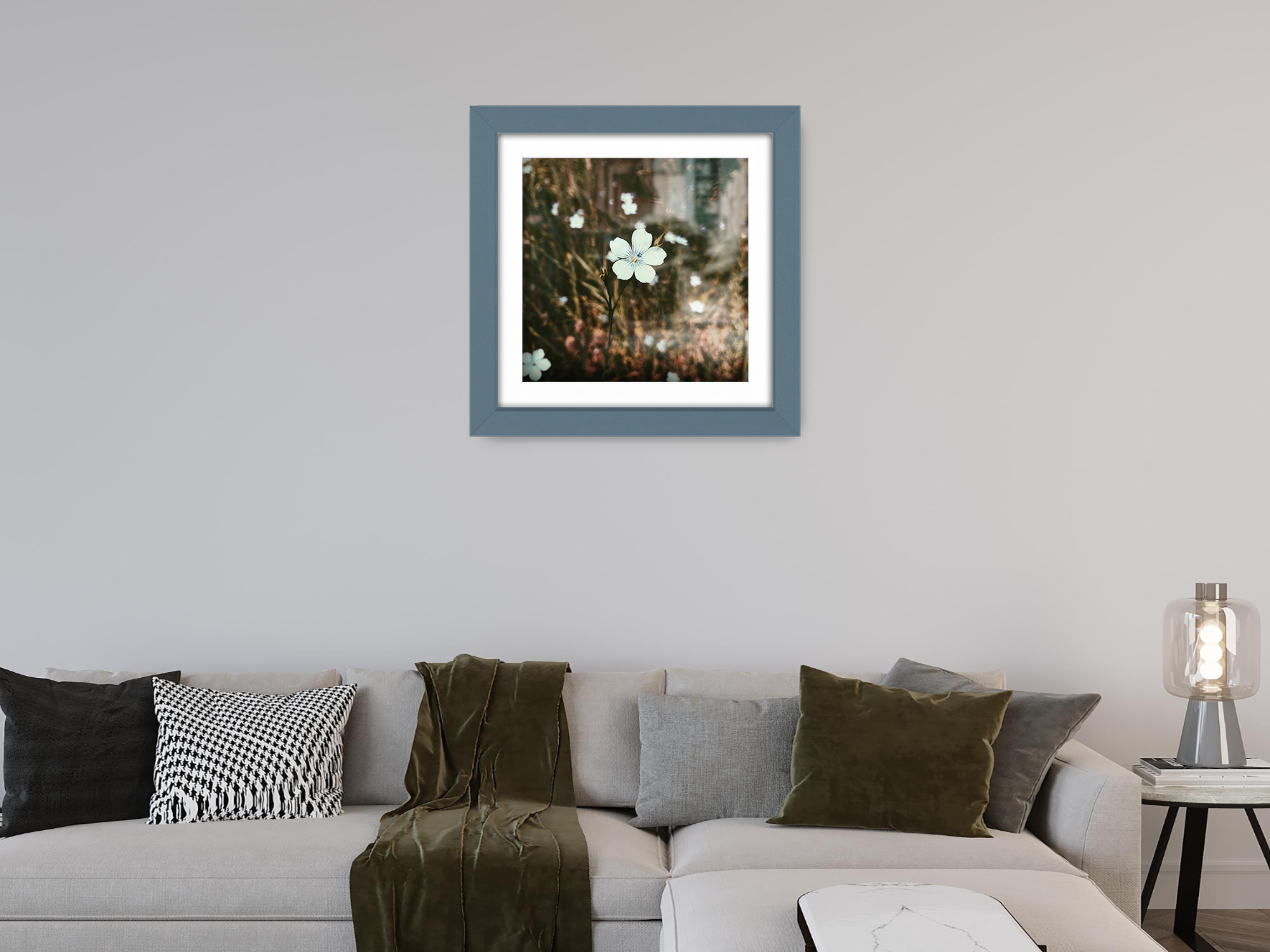 ( 60 x 60 Cm ) / 24 x 24 Inch with 50 x 50 Cm White Mount Display Frame - MDF