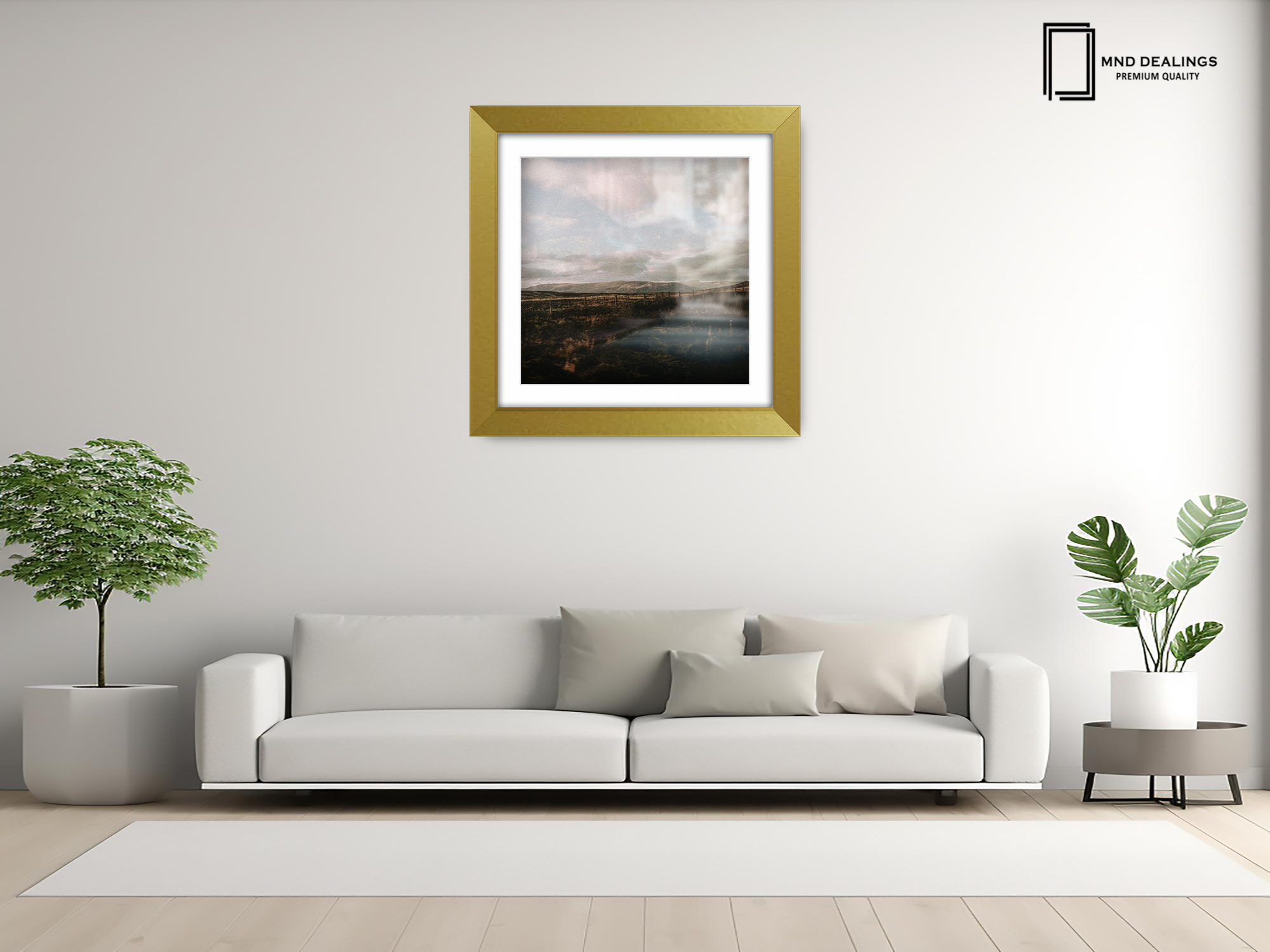 ( 60 x 60 Cm ) / 24 x 24 Inch with 50 x 50 Cm White Mount Display Frame - MDF