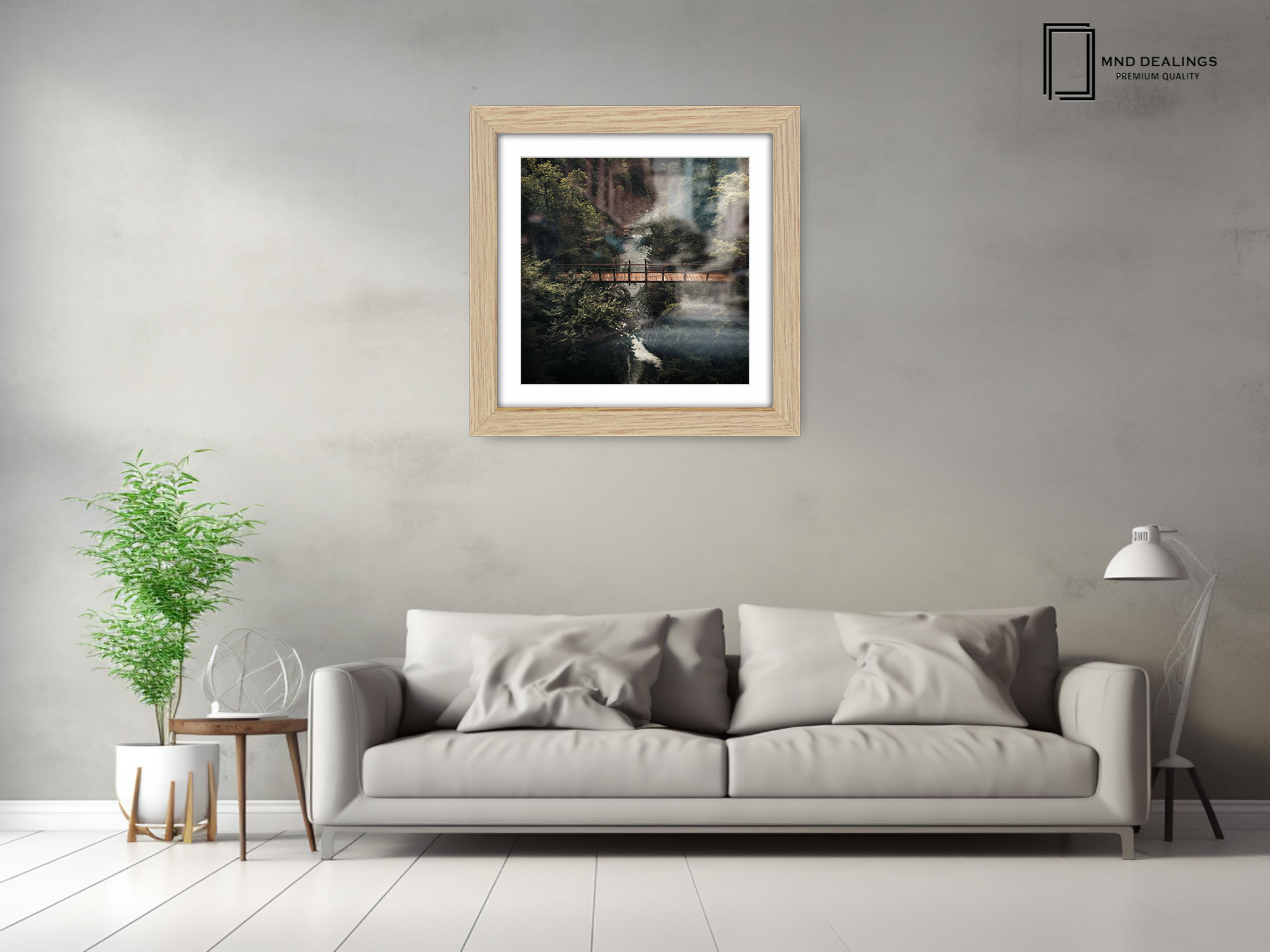 ( 60 x 60 Cm ) / 24 x 24 Inch with 50 x 50 Cm White Mount Display Frame - MDF