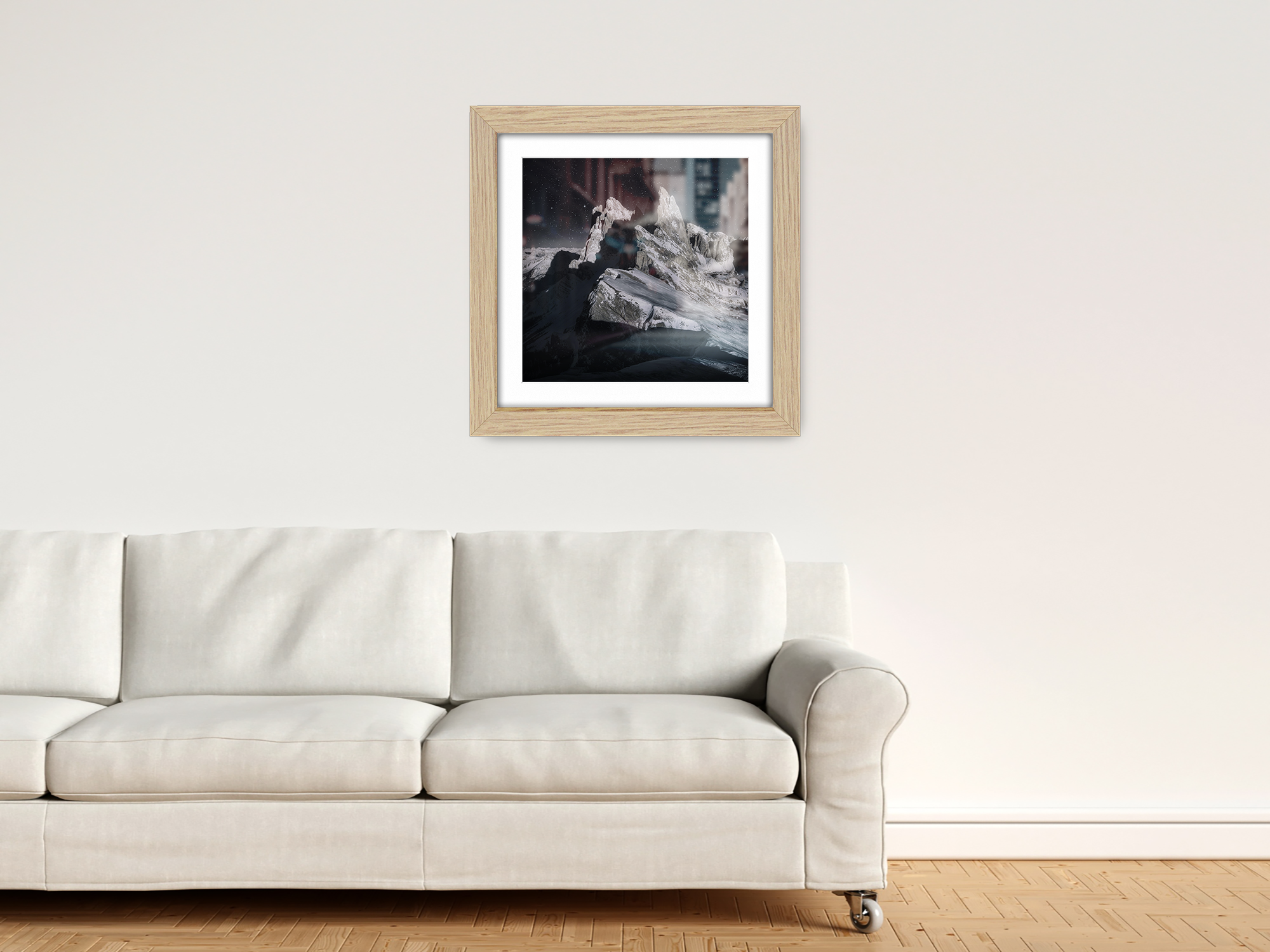 ( 60 x 60 Cm ) / 24 x 24 Inch with 50 x 50 Cm White Mount Display Frame - MDF