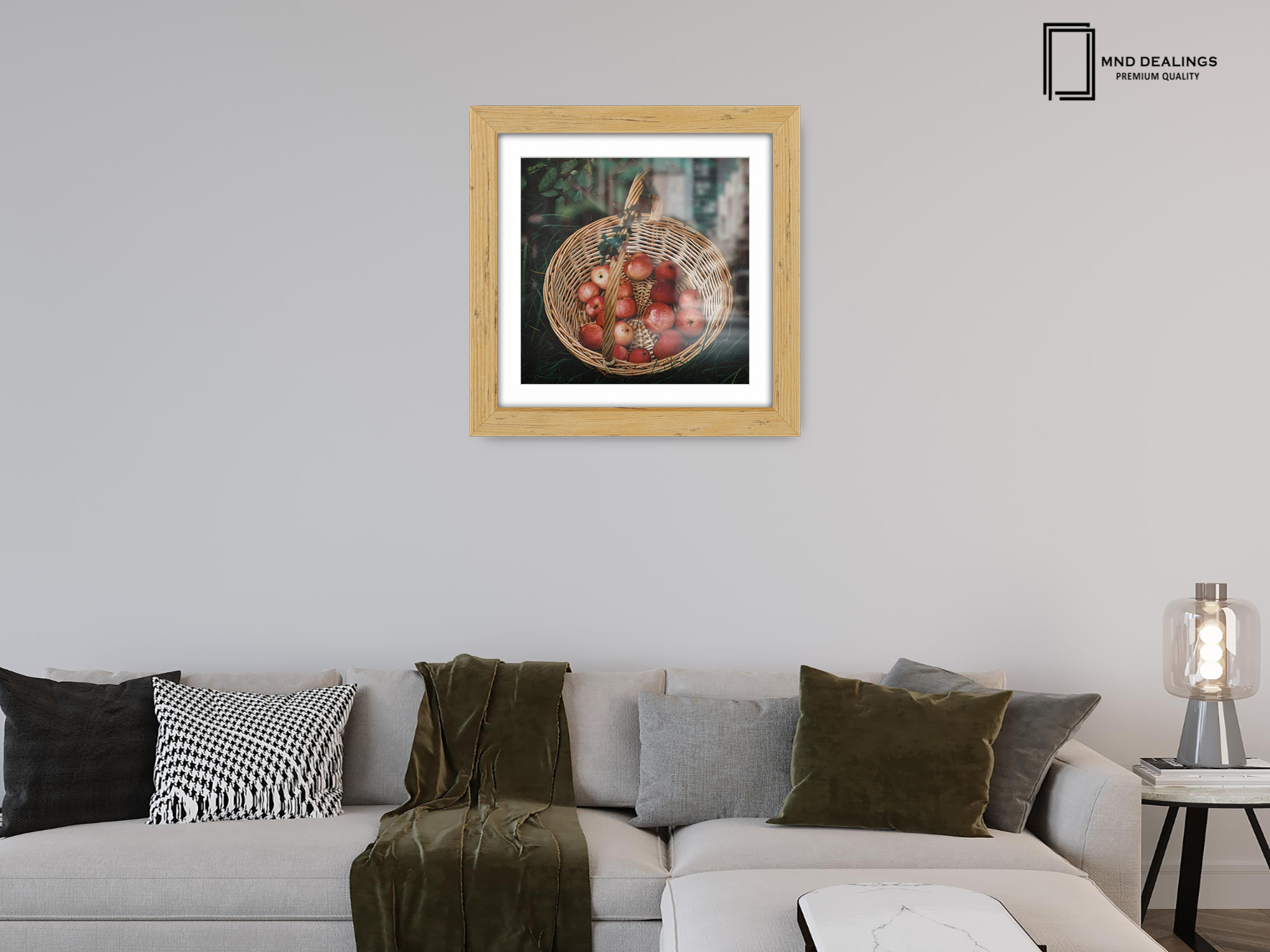 ( 60 x 60 Cm ) / 24 x 24 Inch with 50 x 50 Cm White Mount Display Frame - MDF