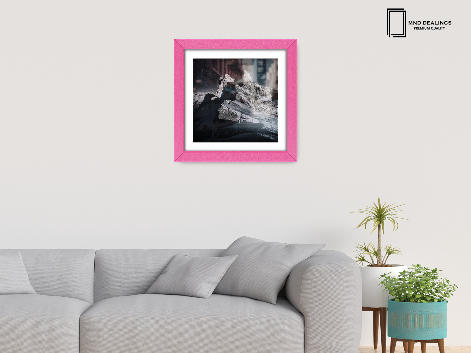 ( 60 x 60 Cm ) / 24 x 24 Inch with 50 x 50 Cm White Mount Display Frame - MDF