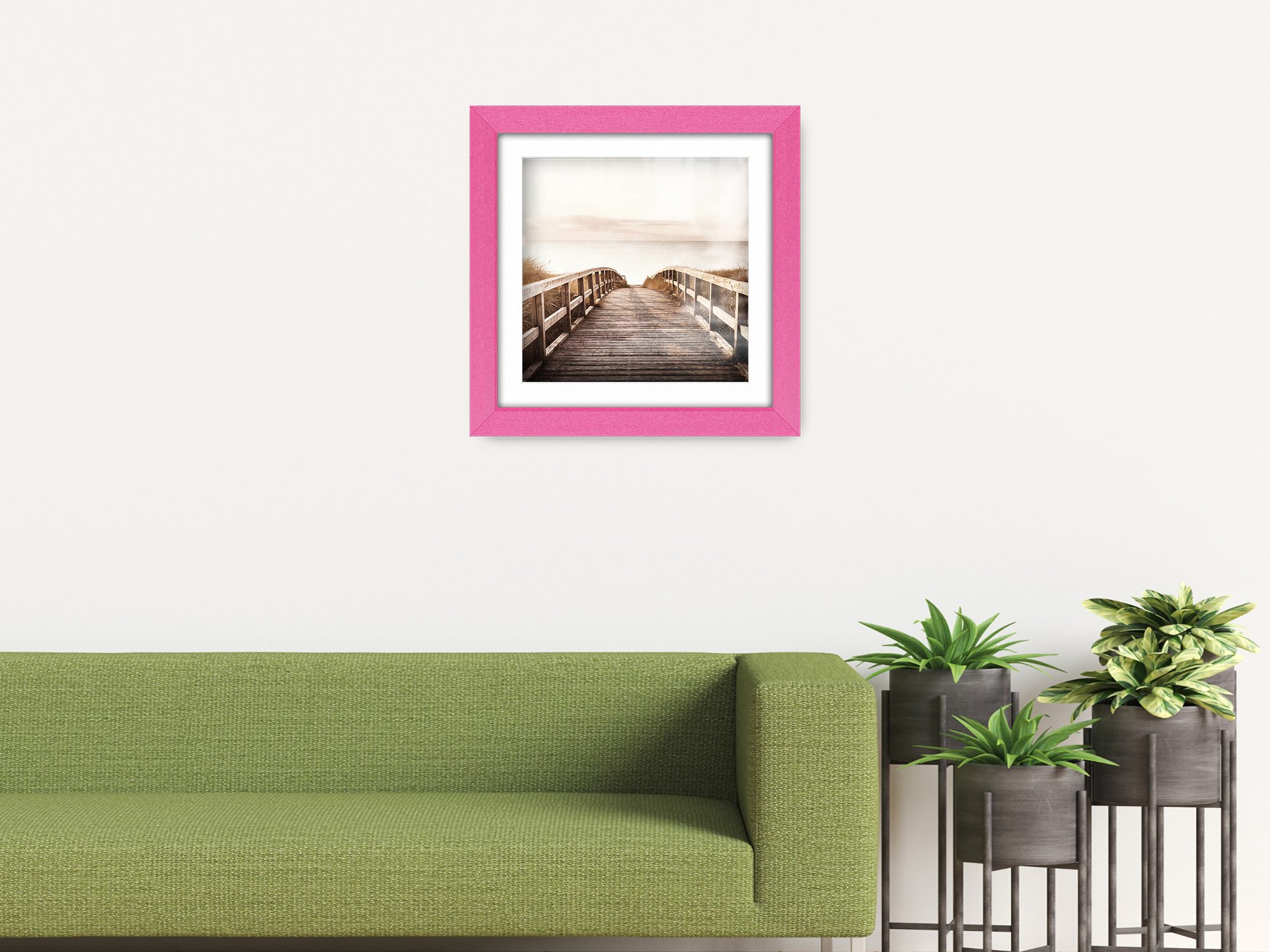( 60 x 60 Cm ) / 24 x 24 Inch with 50 x 50 Cm White Mount Display Frame - MDF