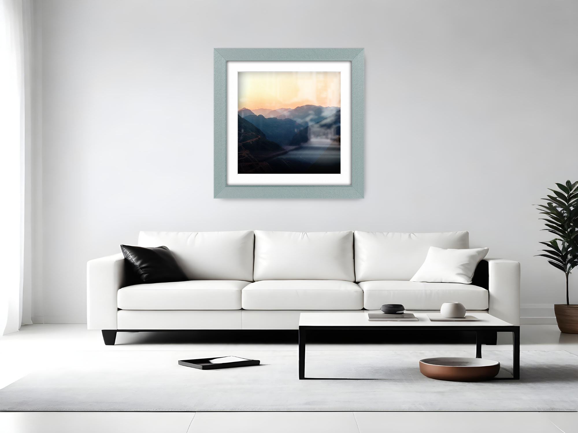 ( 60 x 60 Cm ) / 24 x 24 Inch with 50 x 50 Cm White Mount Display Frame - MDF