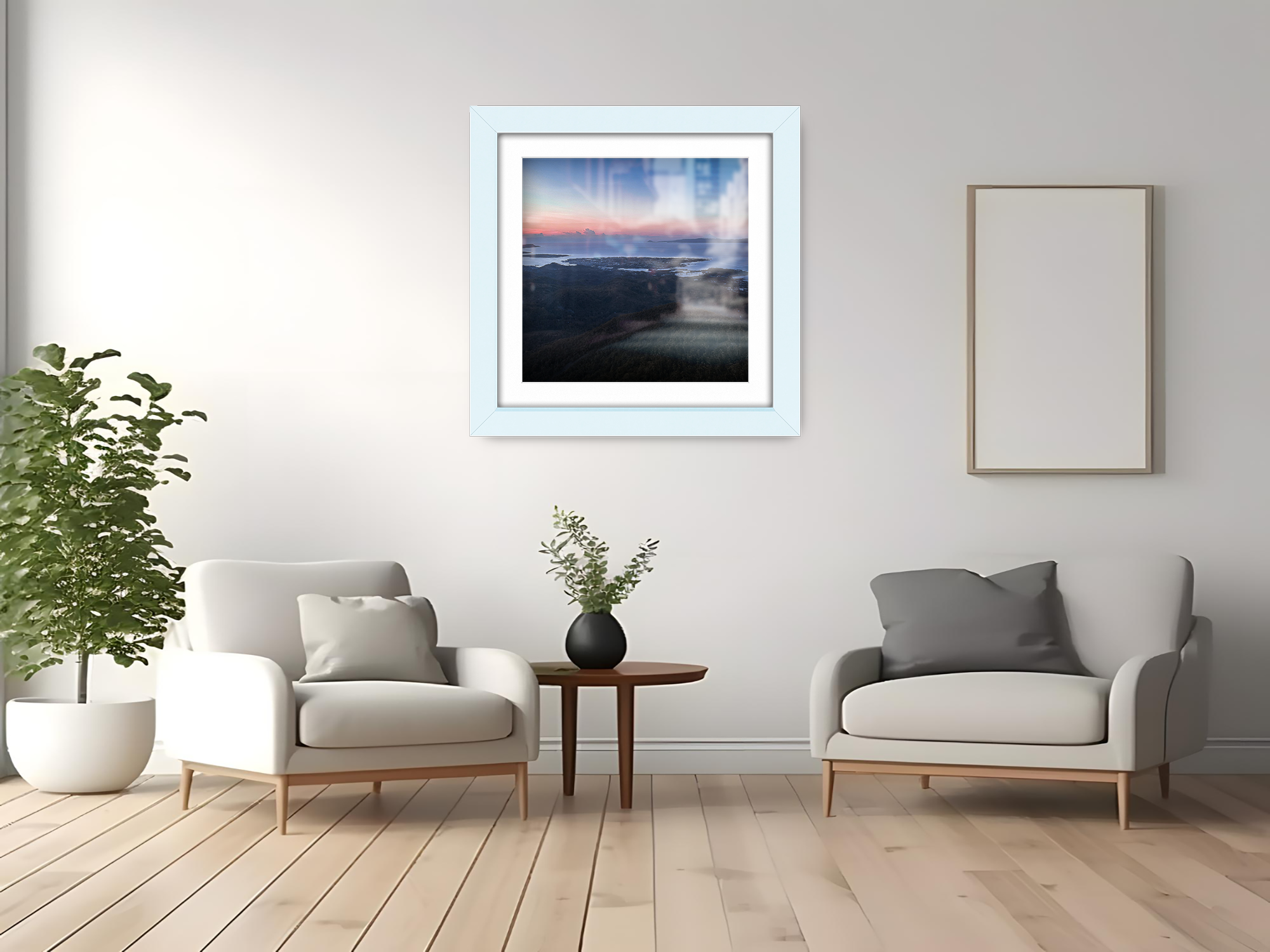 ( 60 x 60 Cm ) / 24 x 24 Inch with 50 x 50 Cm White Mount Display Frame - MDF