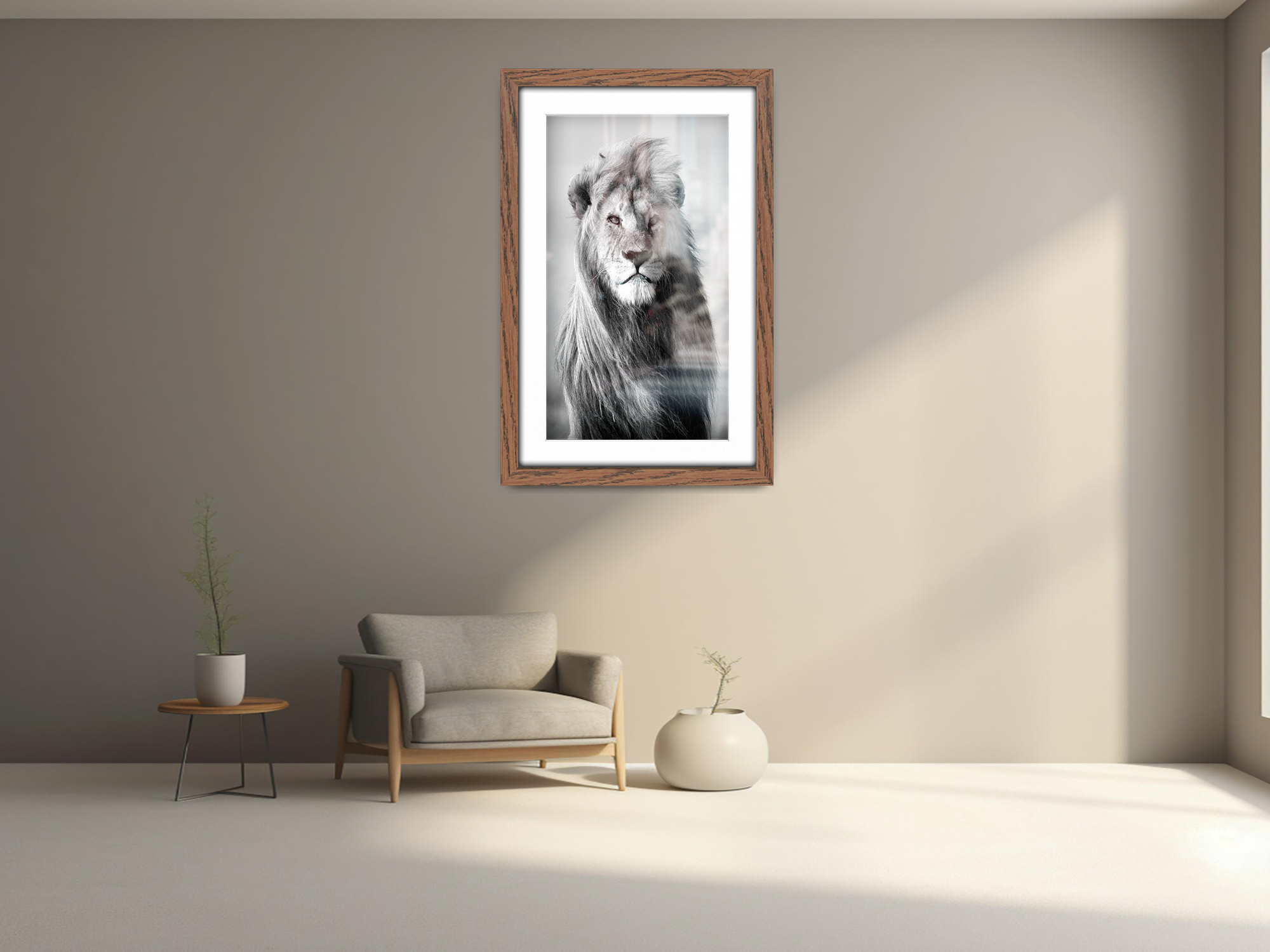 ( 60 x 70 cm ) / 28 x 24 Inch with 60 x 50 cm White Mount Frames - MDF