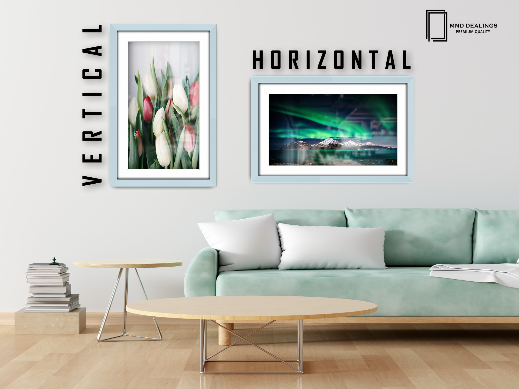 ( 60 x 70 cm ) / 28 x 24 Inch with 60 x 50 cm White Mount Frames - MDF