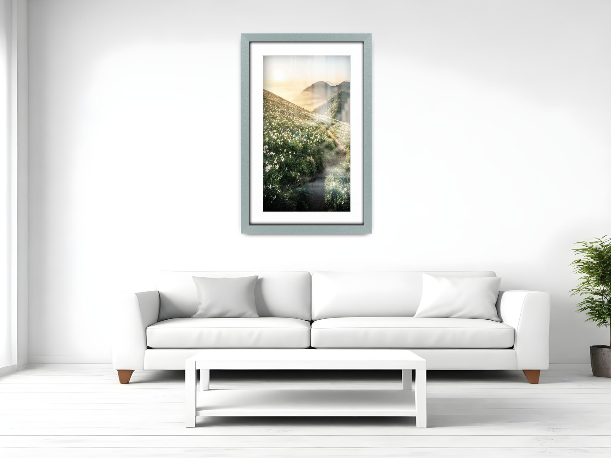 ( 60 x 70 cm ) / 28 x 24 Inch with 60 x 50 cm White Mount Frames - MDF