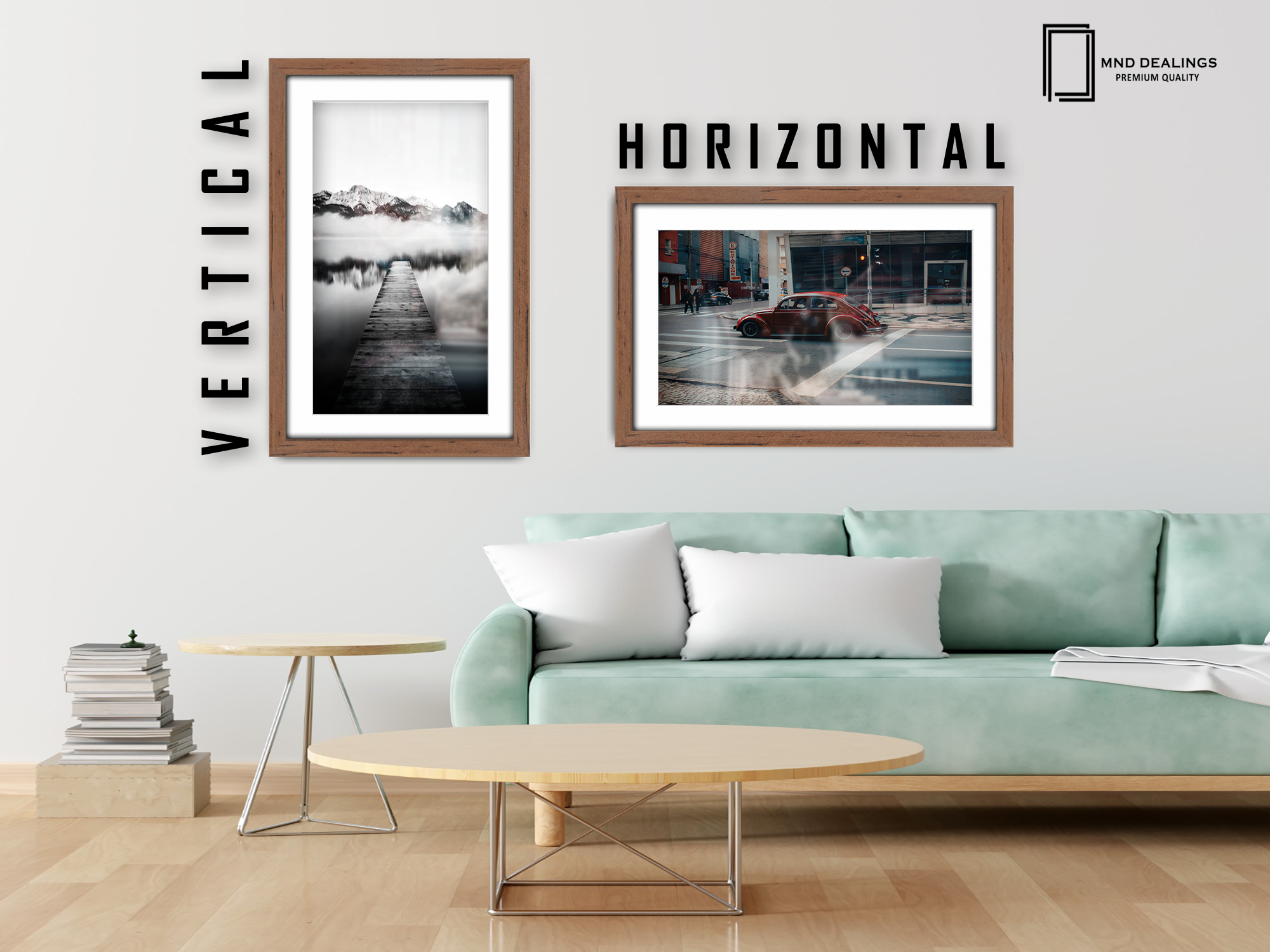 ( 60 x 70 cm ) / 28 x 24 Inch with 60 x 50 cm White Mount Frames - MDF