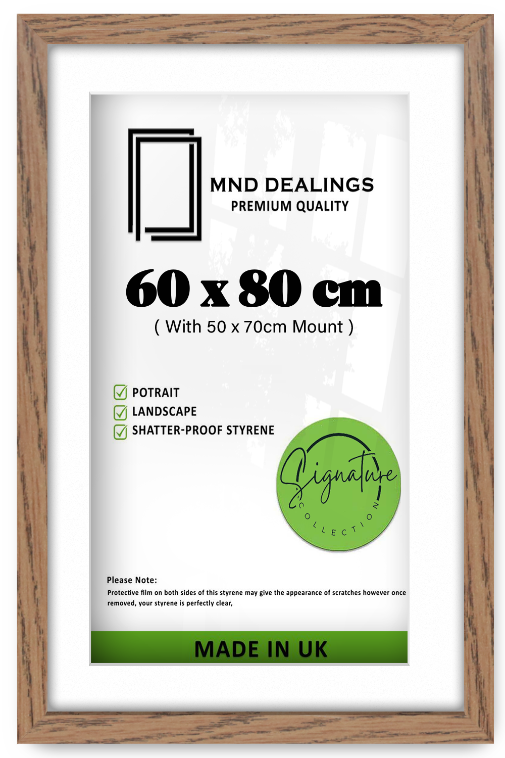 ( 60 x 80 cm ) / 32 x 24 Inch with 70 x 50 cm White Mount Picture Frames - MDF