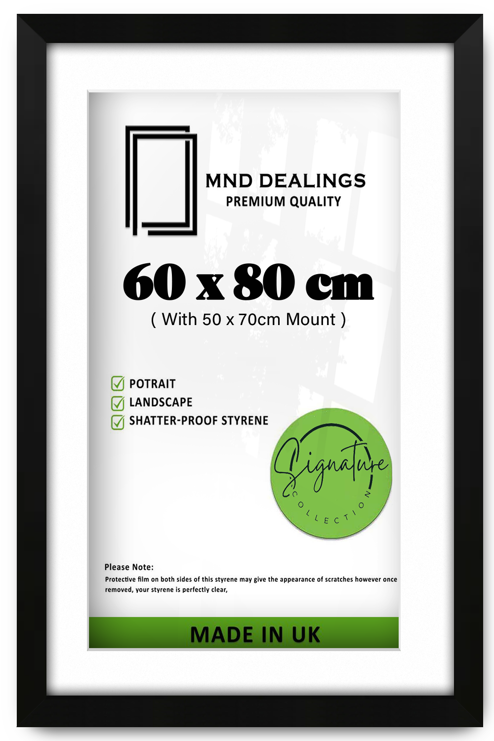( 60 x 80 cm ) / 32 x 24 Inch with 70 x 50 cm White Mount Picture Frames - MDF