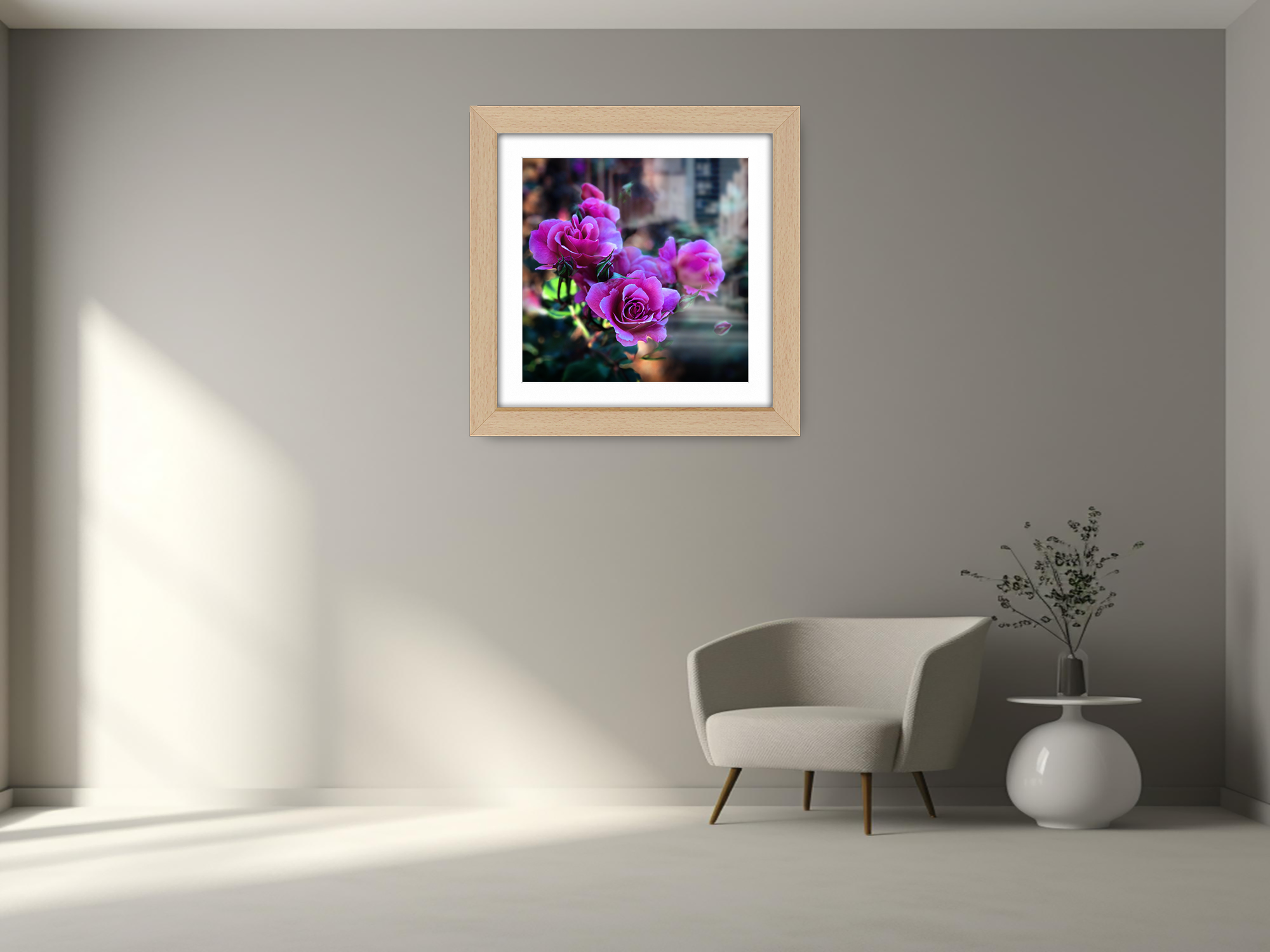 ( 65 x 65 Cm ) / 26 x 26 Inch with 55 x 55 Cm White Mount Display Frame - MDF