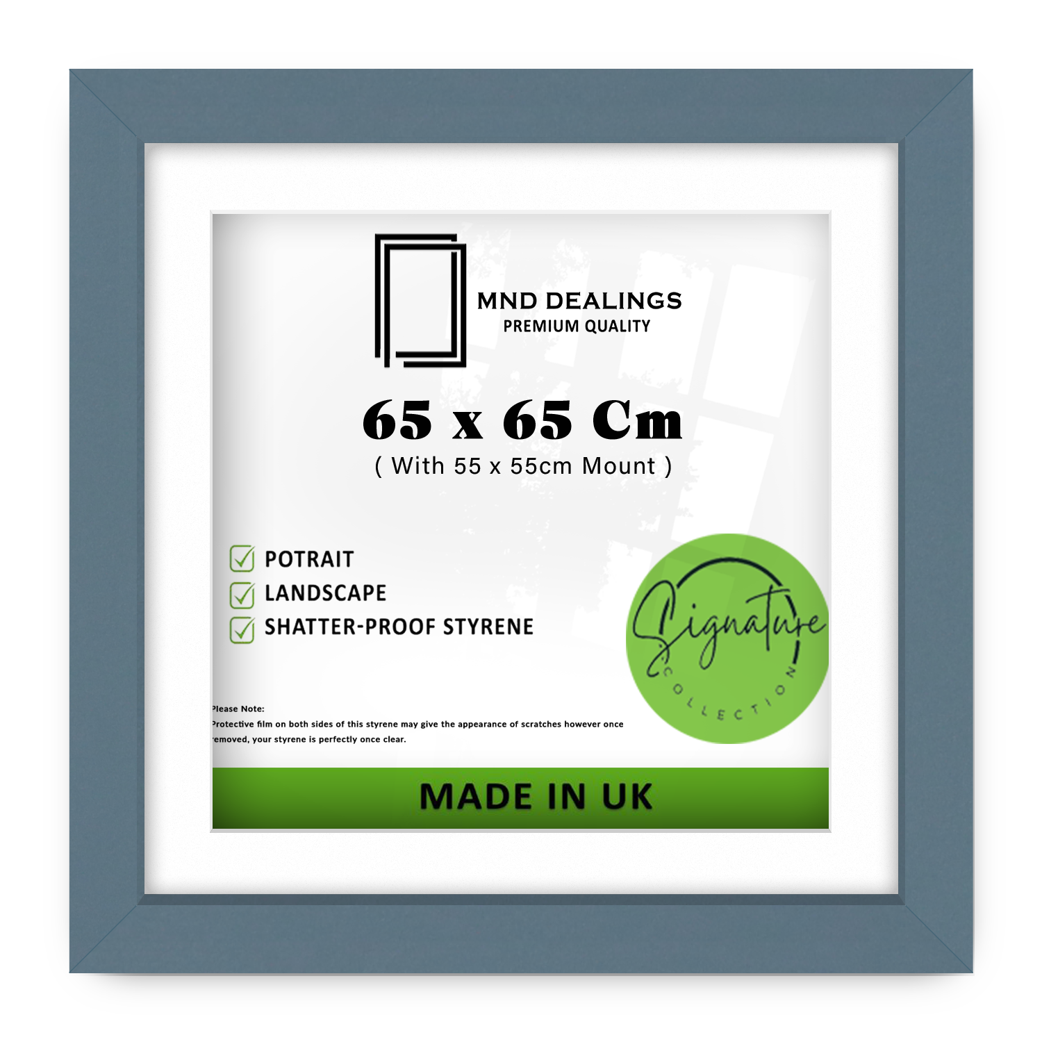 ( 65 x 65 Cm ) / 26 x 26 Inch with 55 x 55 Cm White Mount Display Frame - MDF