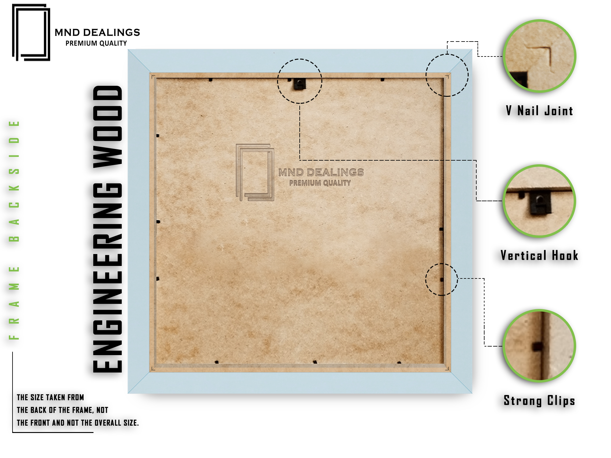 ( 65 x 65 Cm ) / 26 x 26 Inch with 55 x 55 Cm White Mount Display Frame - MDF