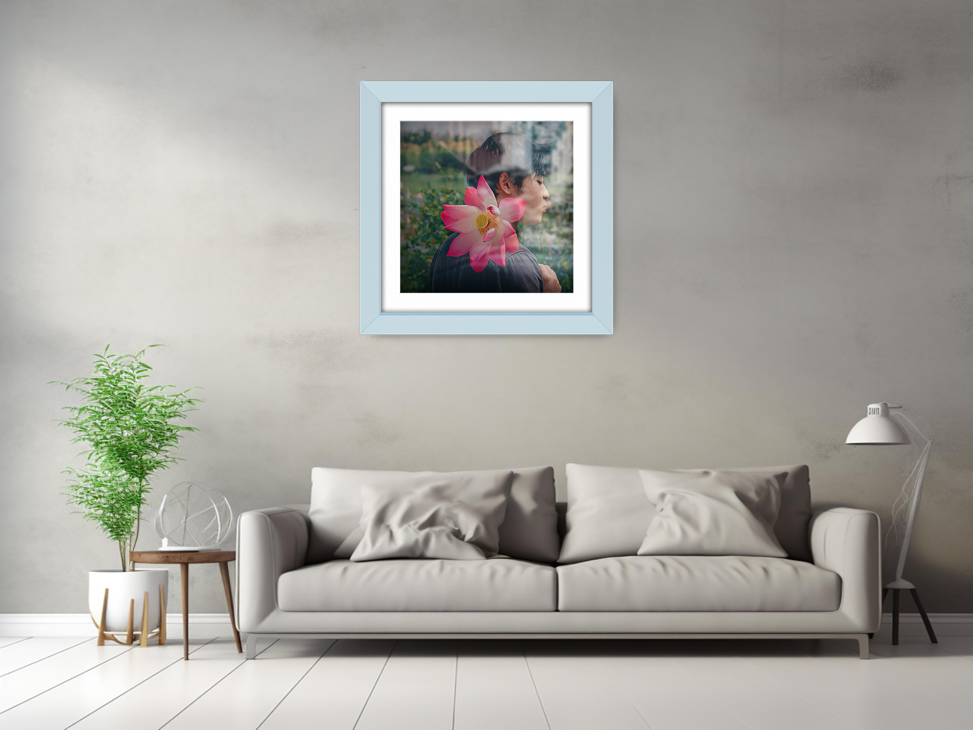 ( 65 x 65 Cm ) / 26 x 26 Inch with 55 x 55 Cm White Mount Display Frame - MDF