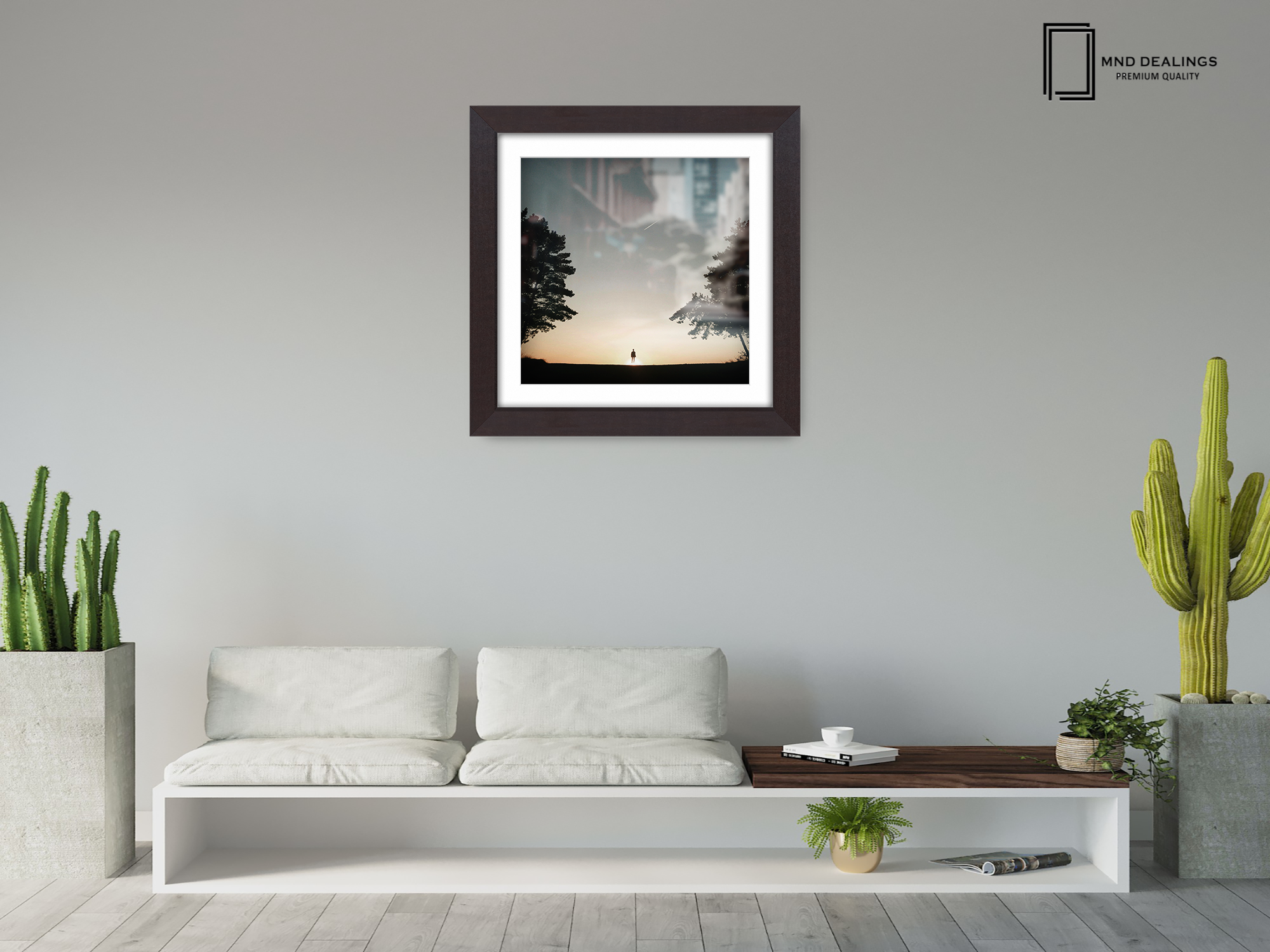 ( 65 x 65 Cm ) / 26 x 26 Inch with 55 x 55 Cm White Mount Display Frame - MDF