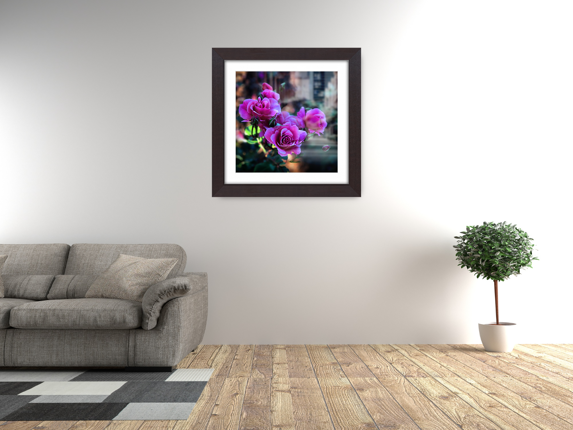 ( 65 x 65 Cm ) / 26 x 26 Inch with 55 x 55 Cm White Mount Display Frame - MDF