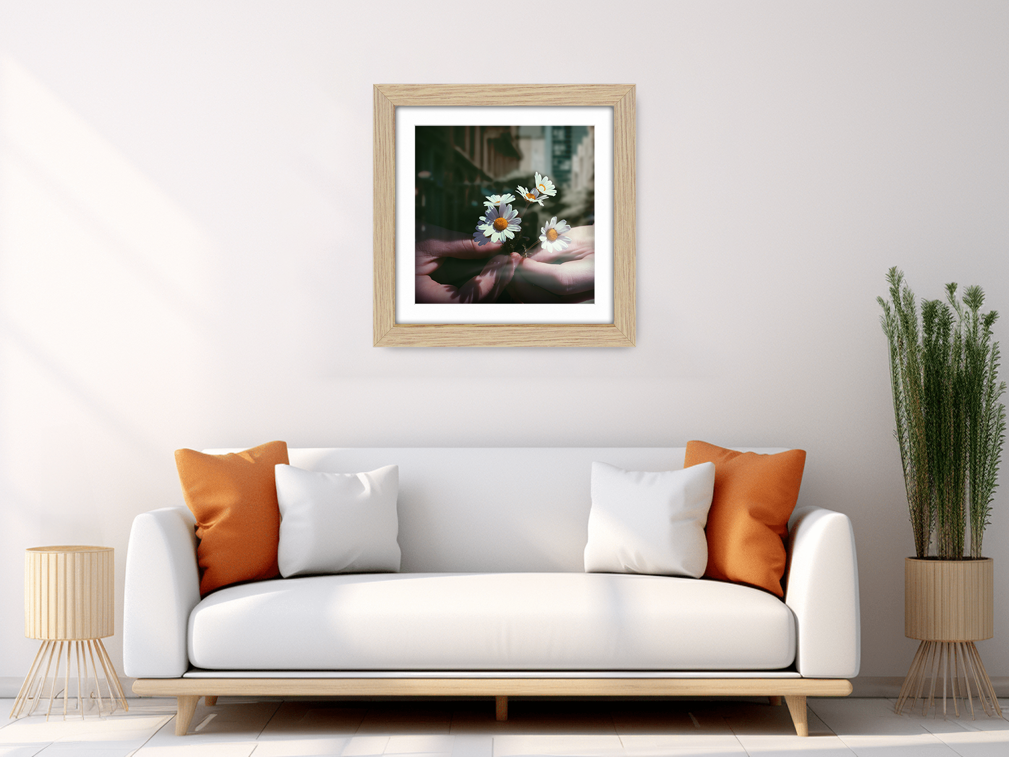 ( 65 x 65 Cm ) / 26 x 26 Inch with 55 x 55 Cm White Mount Display Frame - MDF