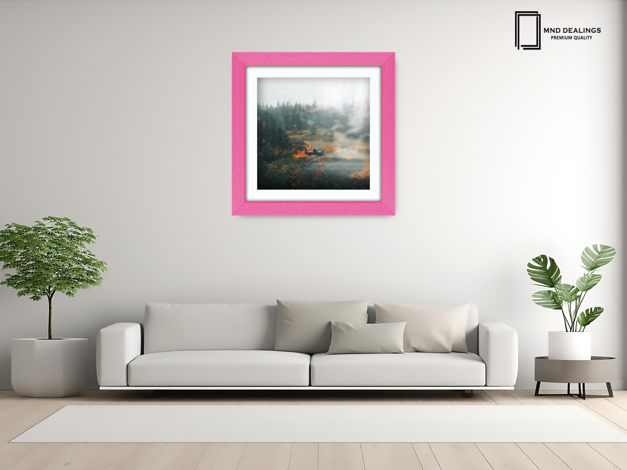 ( 65 x 65 Cm ) / 26 x 26 Inch with 55 x 55 Cm White Mount Display Frame - MDF