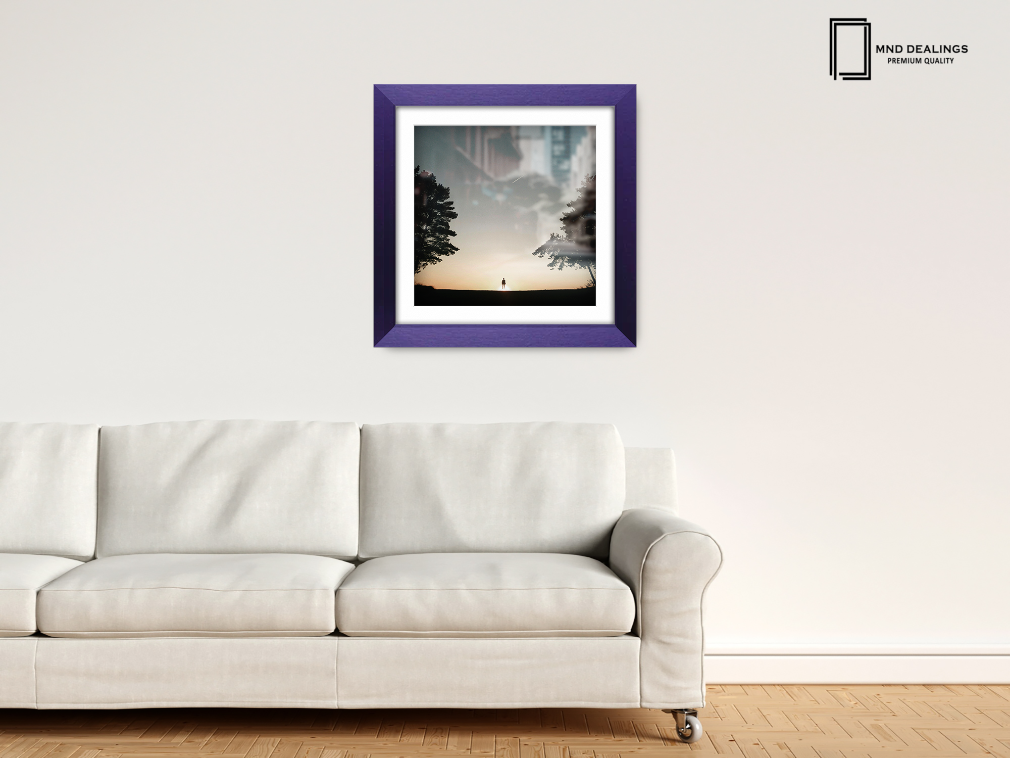 ( 65 x 65 Cm ) / 26 x 26 Inch with 55 x 55 Cm White Mount Display Frame - MDF