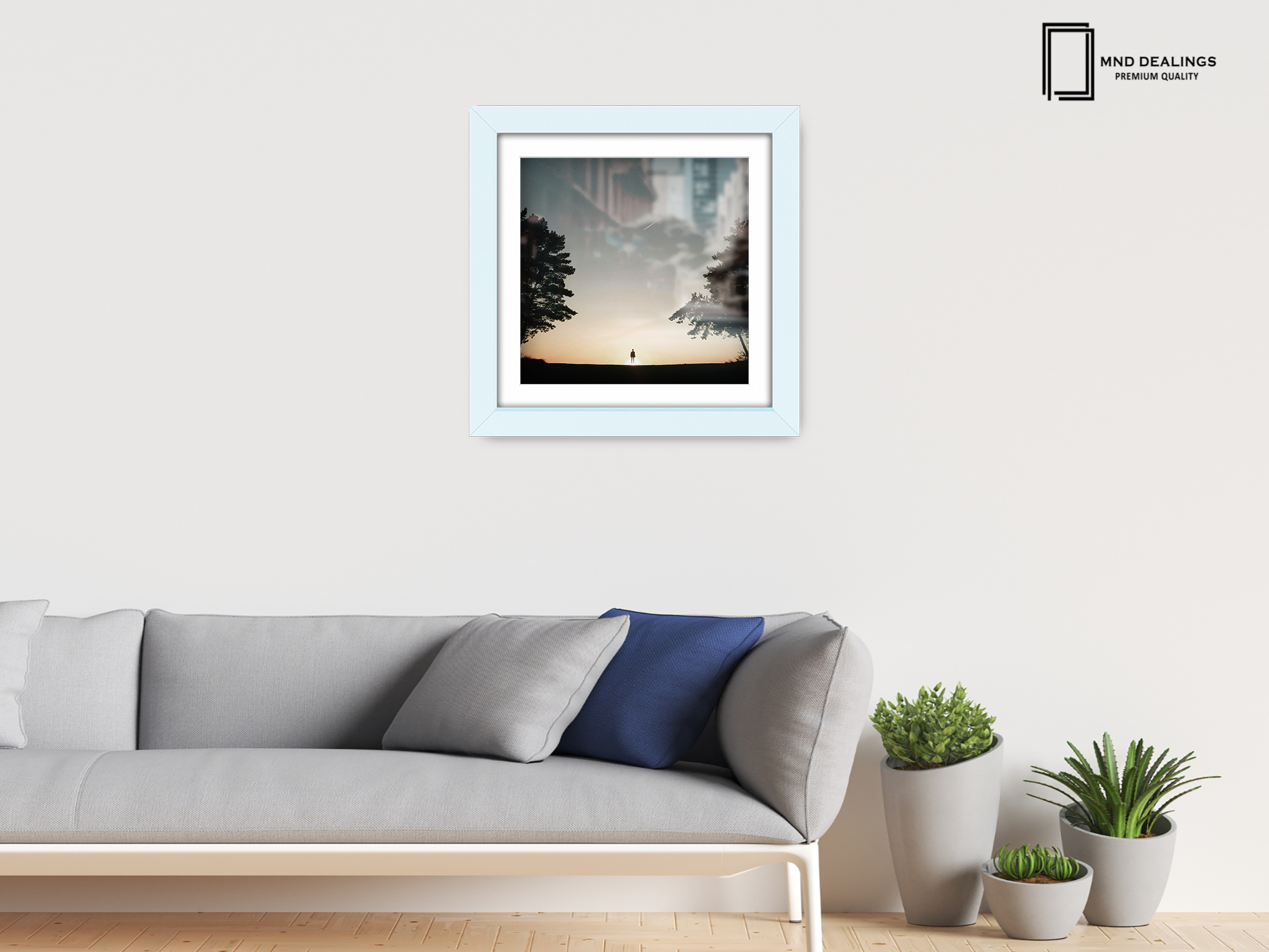 ( 65 x 65 Cm ) / 26 x 26 Inch with 55 x 55 Cm White Mount Display Frame - MDF