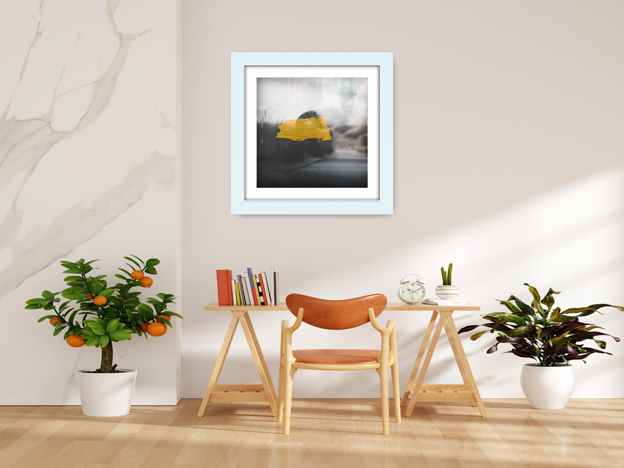 ( 65 x 65 Cm ) / 26 x 26 Inch with 55 x 55 Cm White Mount Display Frame - MDF