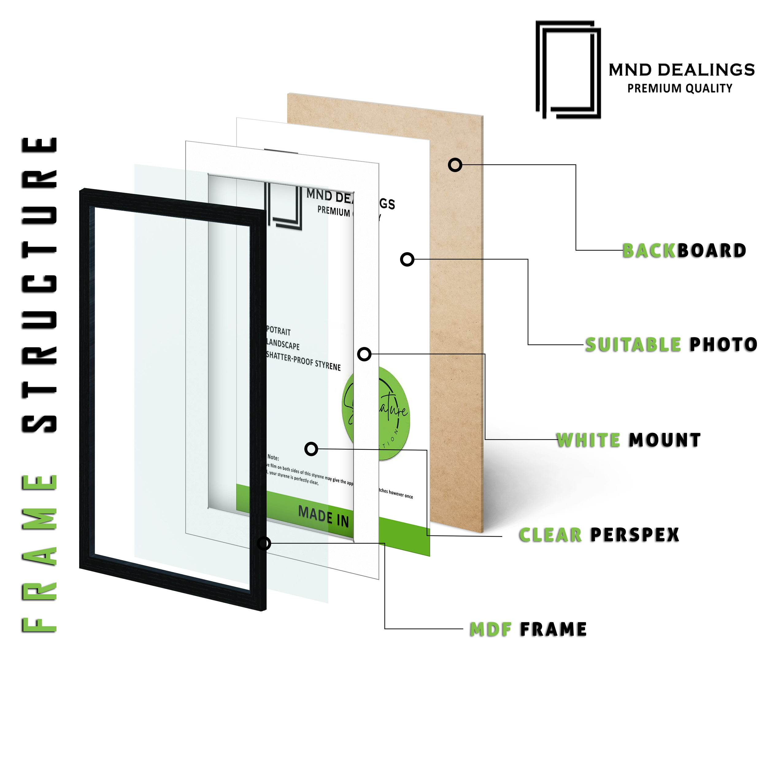 ( 70 x 100 cm ) / 40 x 28 Inch with 91.44 x 60.96 cm White Mount Certificate Frames - MDF