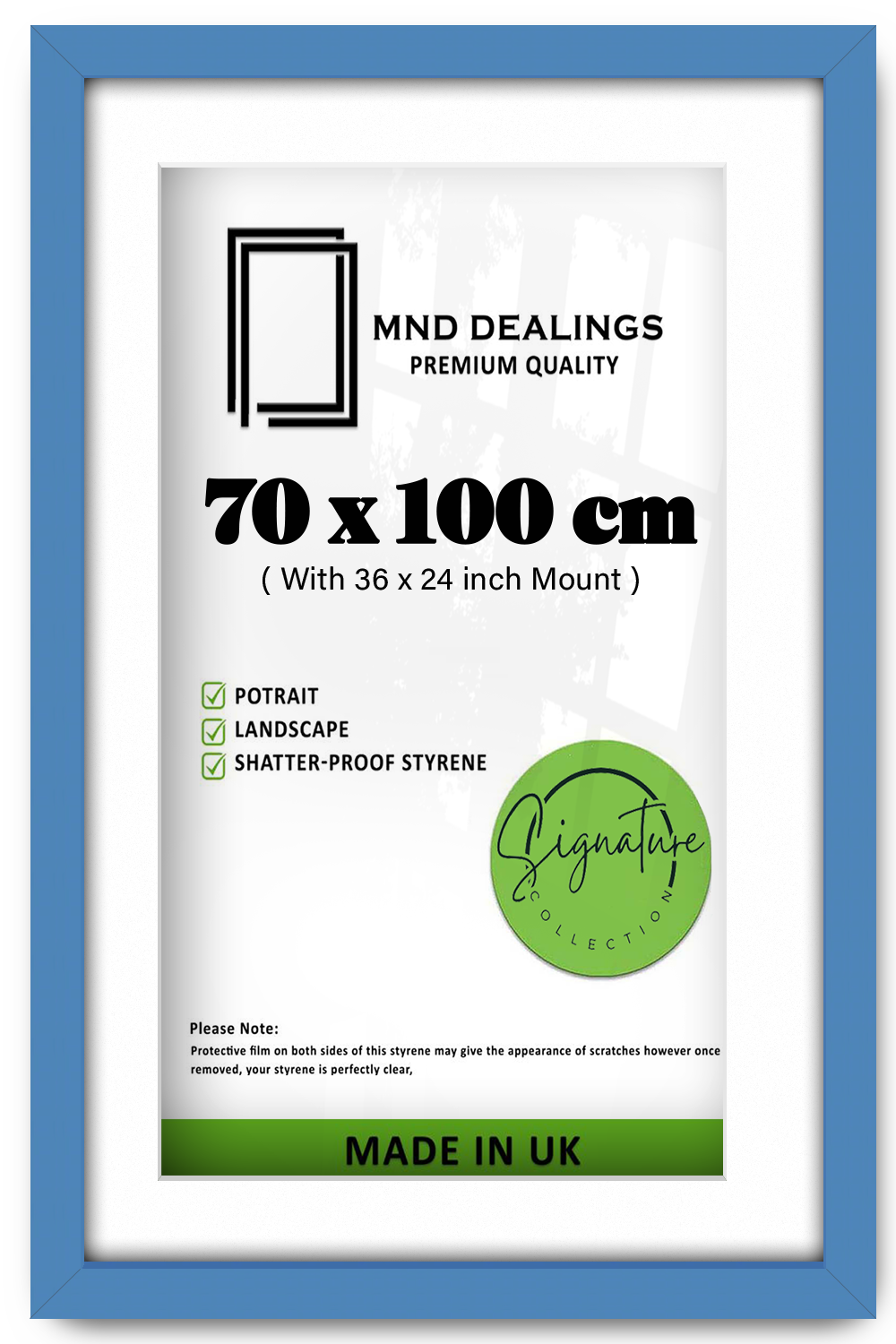( 70 x 100 cm ) / 40 x 28 Inch with 91.44 x 60.96 cm White Mount Certificate Frames - MDF