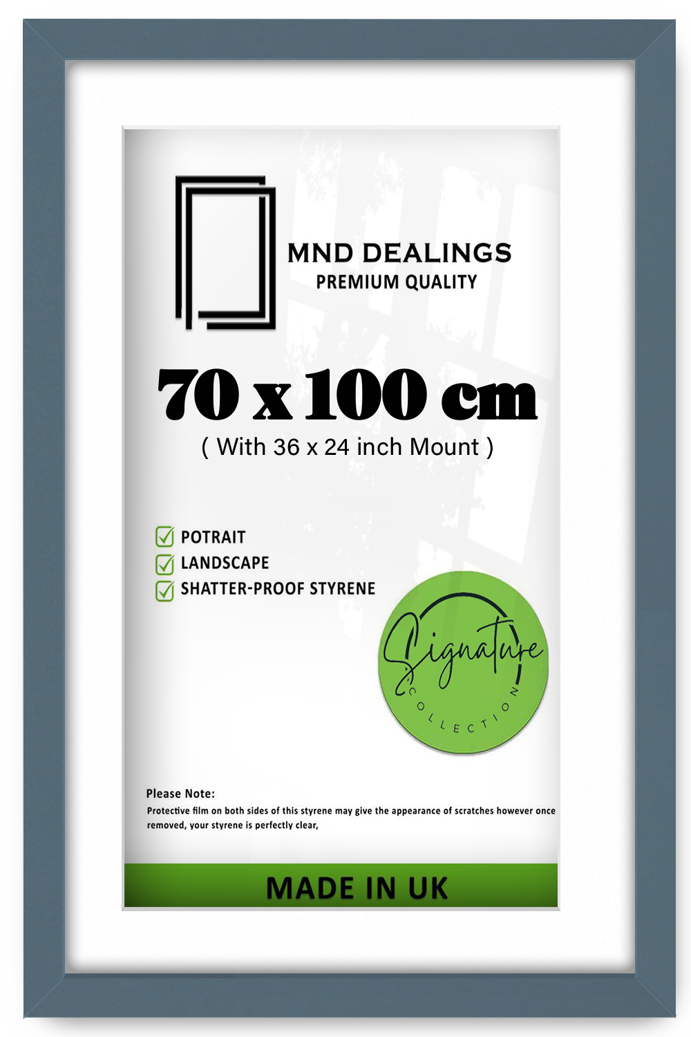 ( 70 x 100 cm ) / 40 x 28 Inch with 91.44 x 60.96 cm White Mount Certificate Frames - MDF