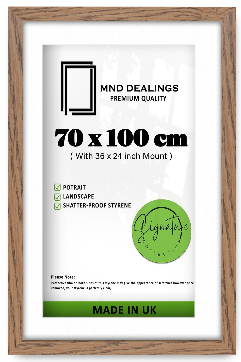 ( 70 x 100 cm ) / 40 x 28 Inch with 91.44 x 60.96 cm White Mount Certificate Frames - MDF