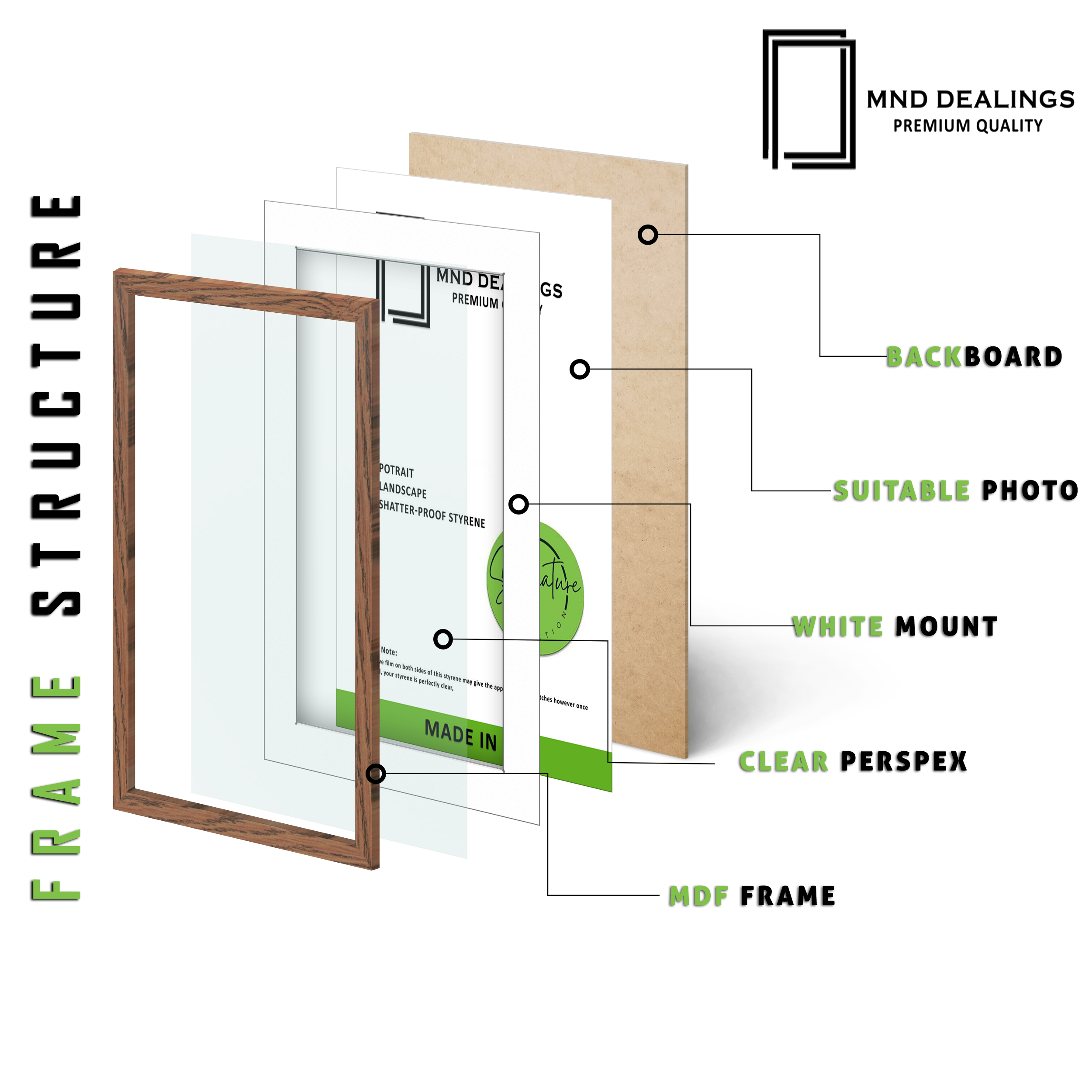 ( 70 x 100 cm ) / 40 x 28 Inch with 91.44 x 60.96 cm White Mount Certificate Frames - MDF