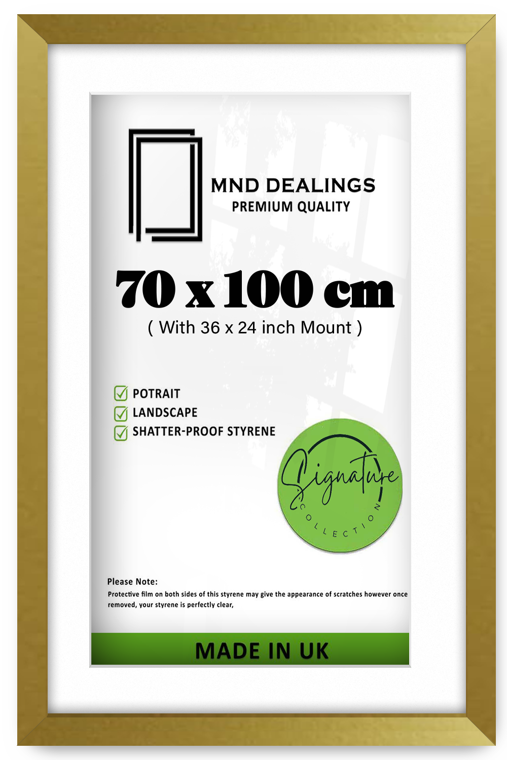 ( 70 x 100 cm ) / 40 x 28 Inch with 91.44 x 60.96 cm White Mount Certificate Frames - MDF