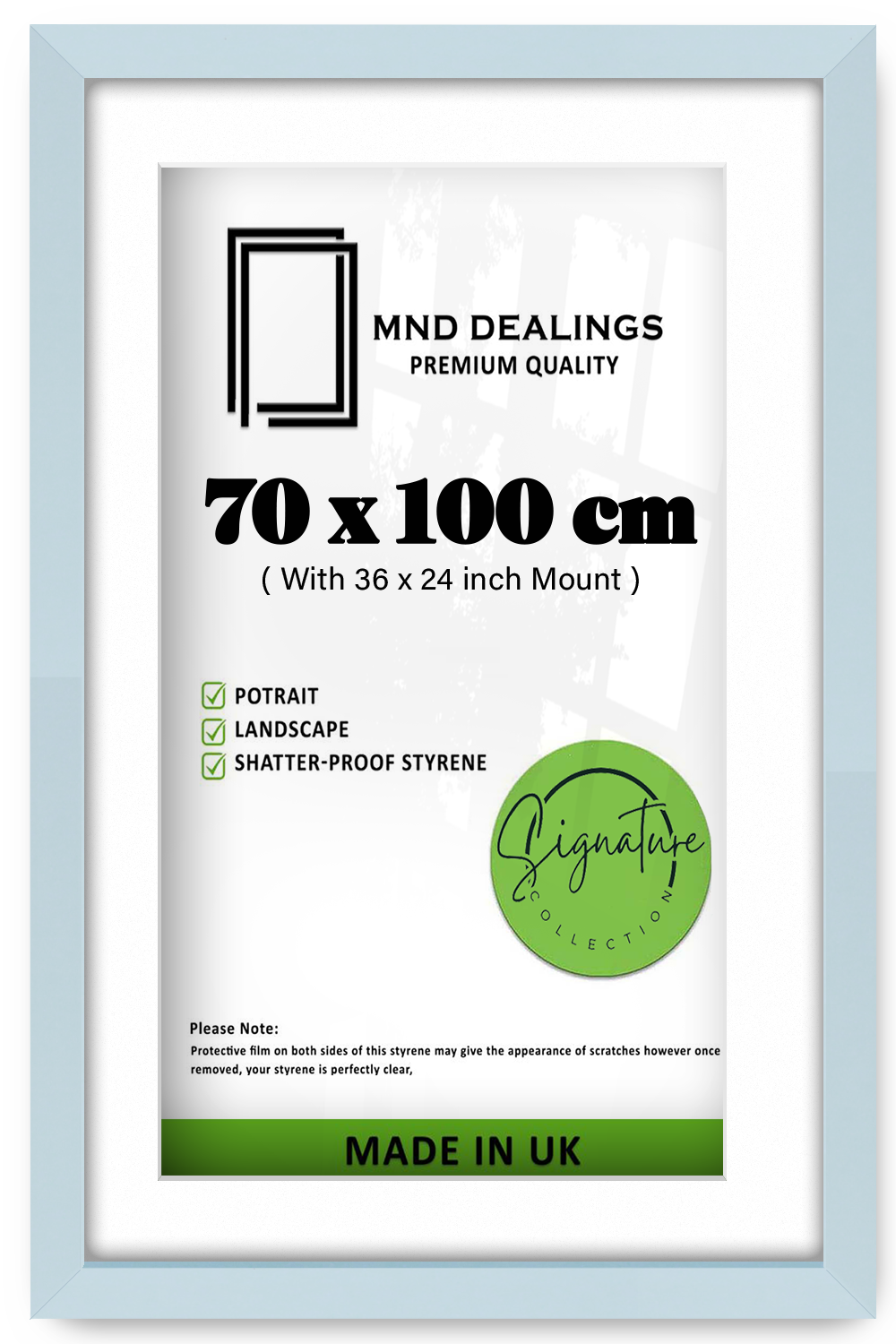 ( 70 x 100 cm ) / 40 x 28 Inch with 91.44 x 60.96 cm White Mount Certificate Frames - MDF