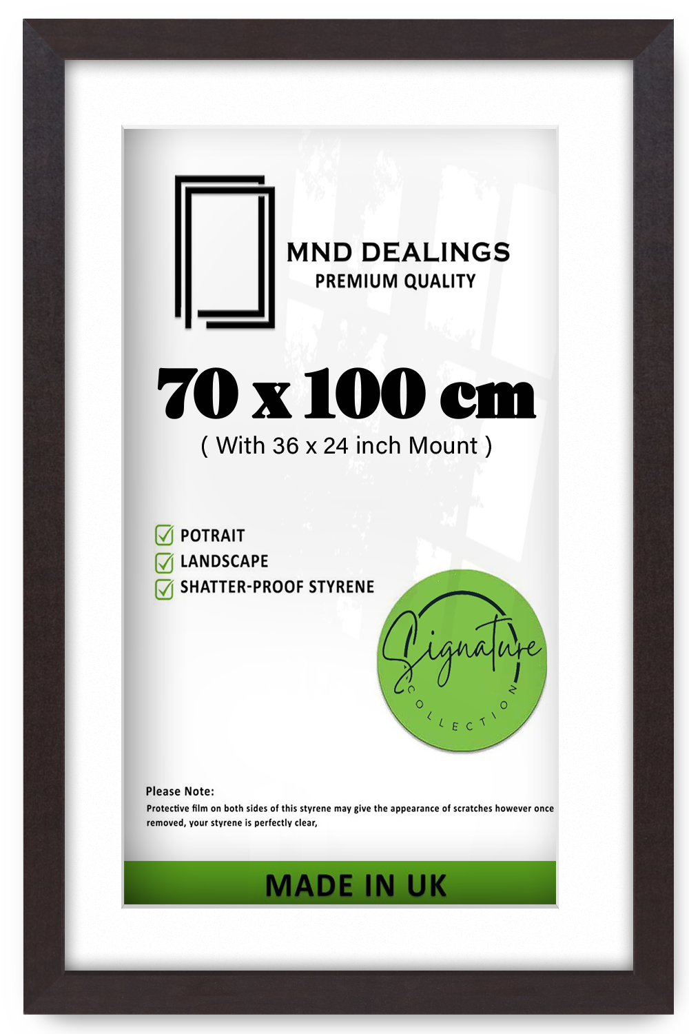 ( 70 x 100 cm ) / 40 x 28 Inch with 91.44 x 60.96 cm White Mount Certificate Frames - MDF