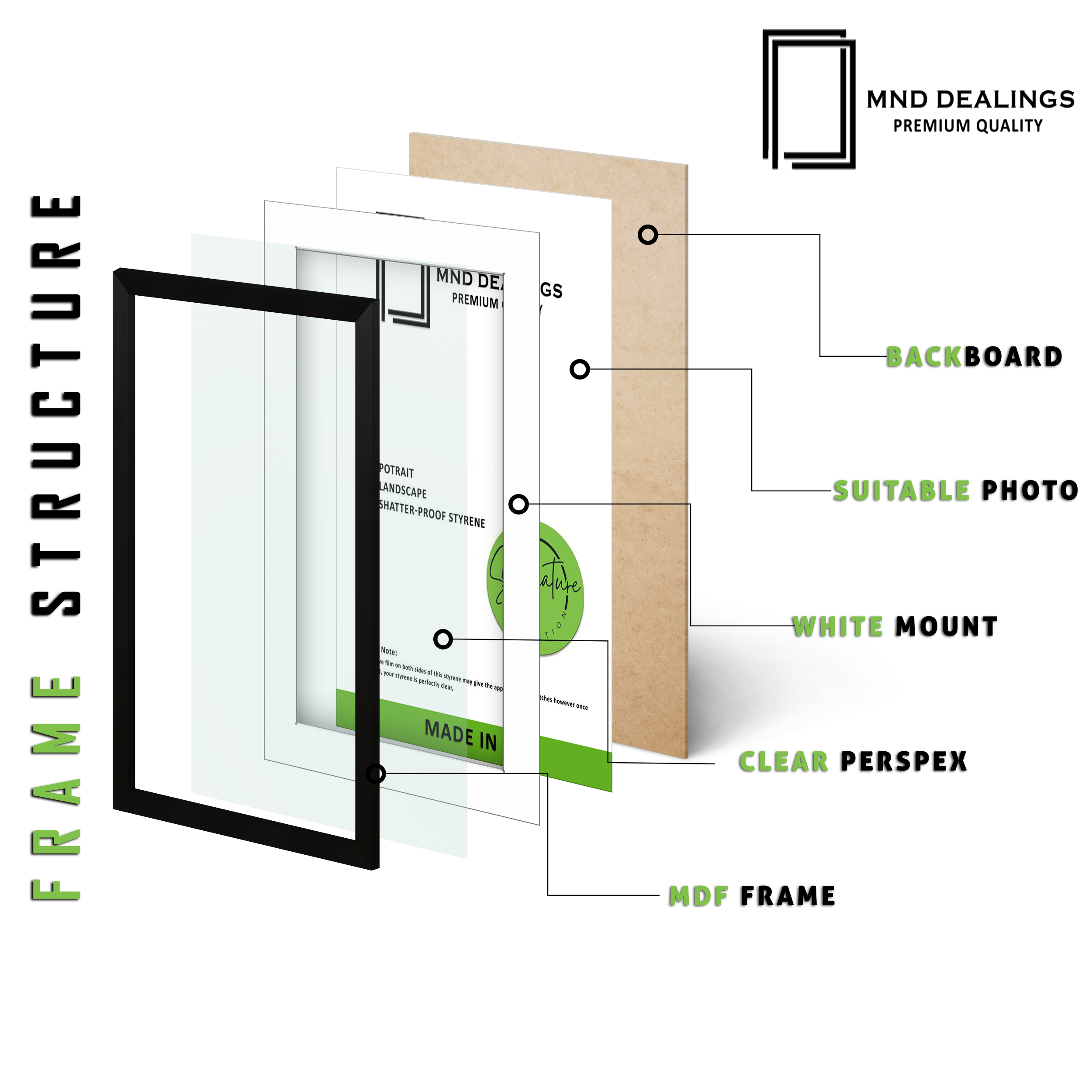 ( 70 x 100 cm ) / 40 x 28 Inch with 91.44 x 60.96 cm White Mount Certificate Frames - MDF