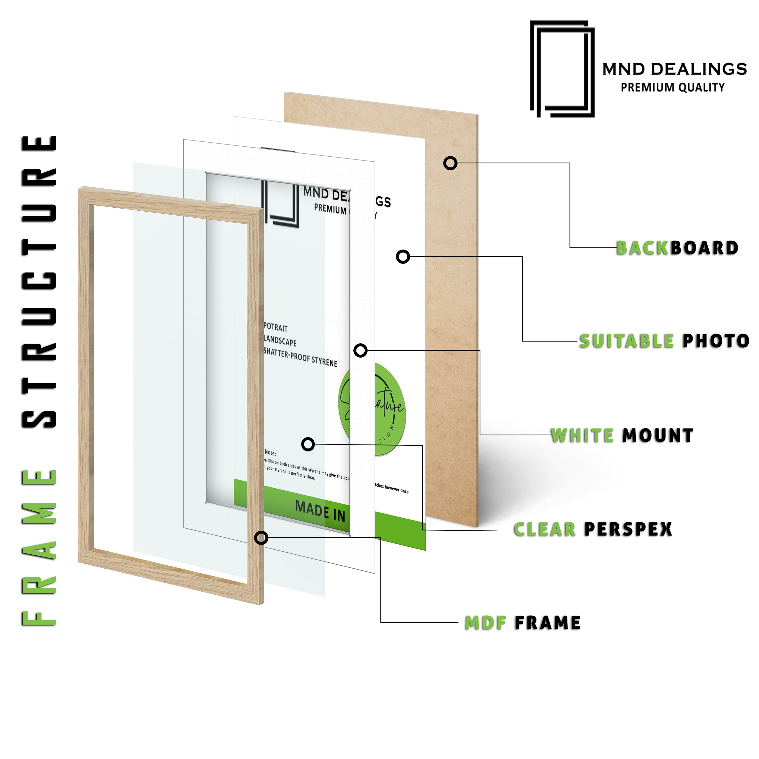 ( 70 x 100 cm ) / 40 x 28 Inch with 91.44 x 60.96 cm White Mount Certificate Frames - MDF