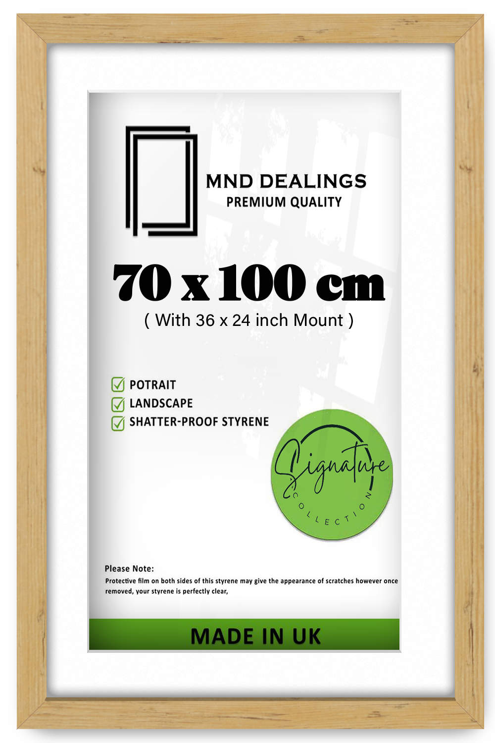 ( 70 x 100 cm ) / 40 x 28 Inch with 91.44 x 60.96 cm White Mount Certificate Frames - MDF