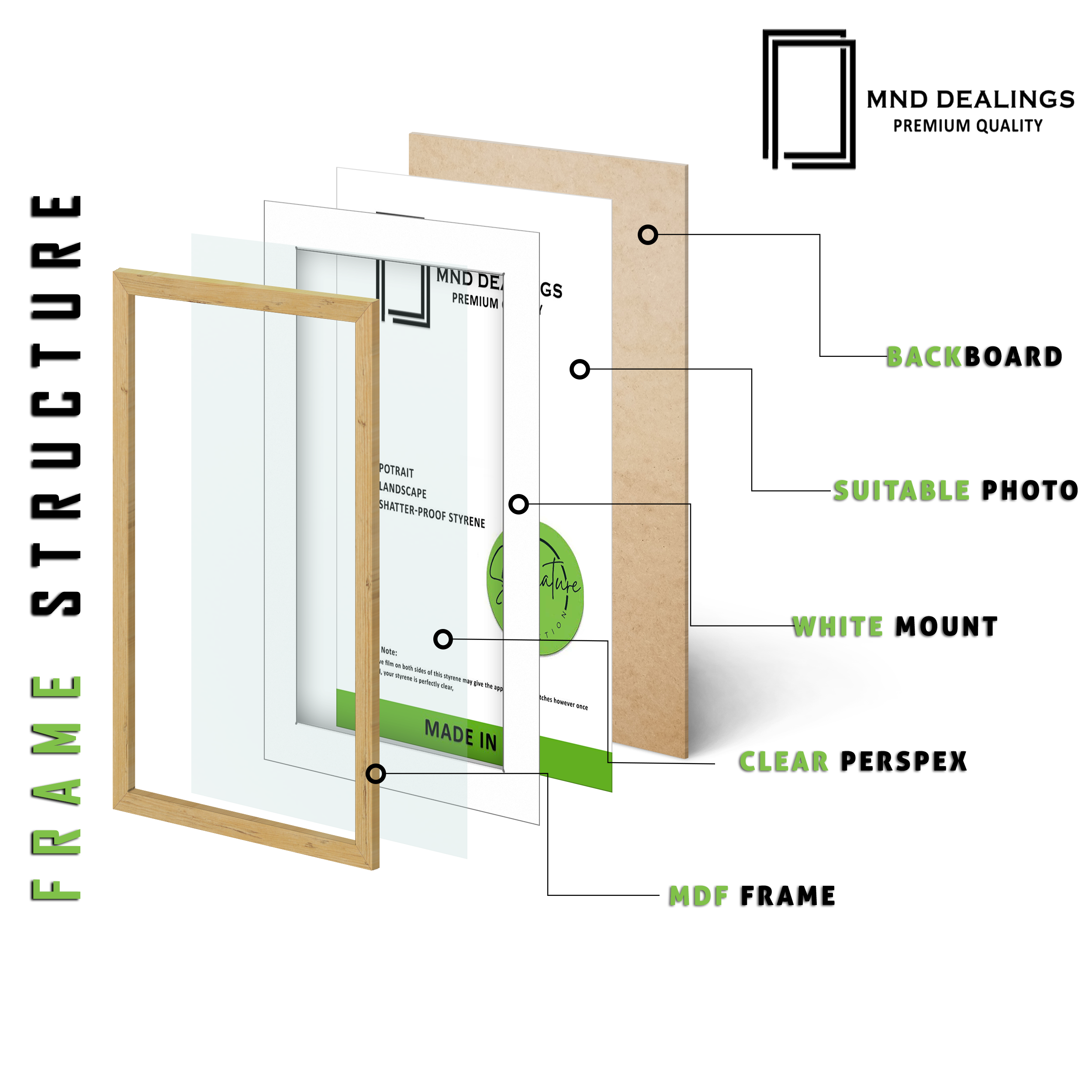 ( 70 x 100 cm ) / 40 x 28 Inch with 91.44 x 60.96 cm White Mount Certificate Frames - MDF