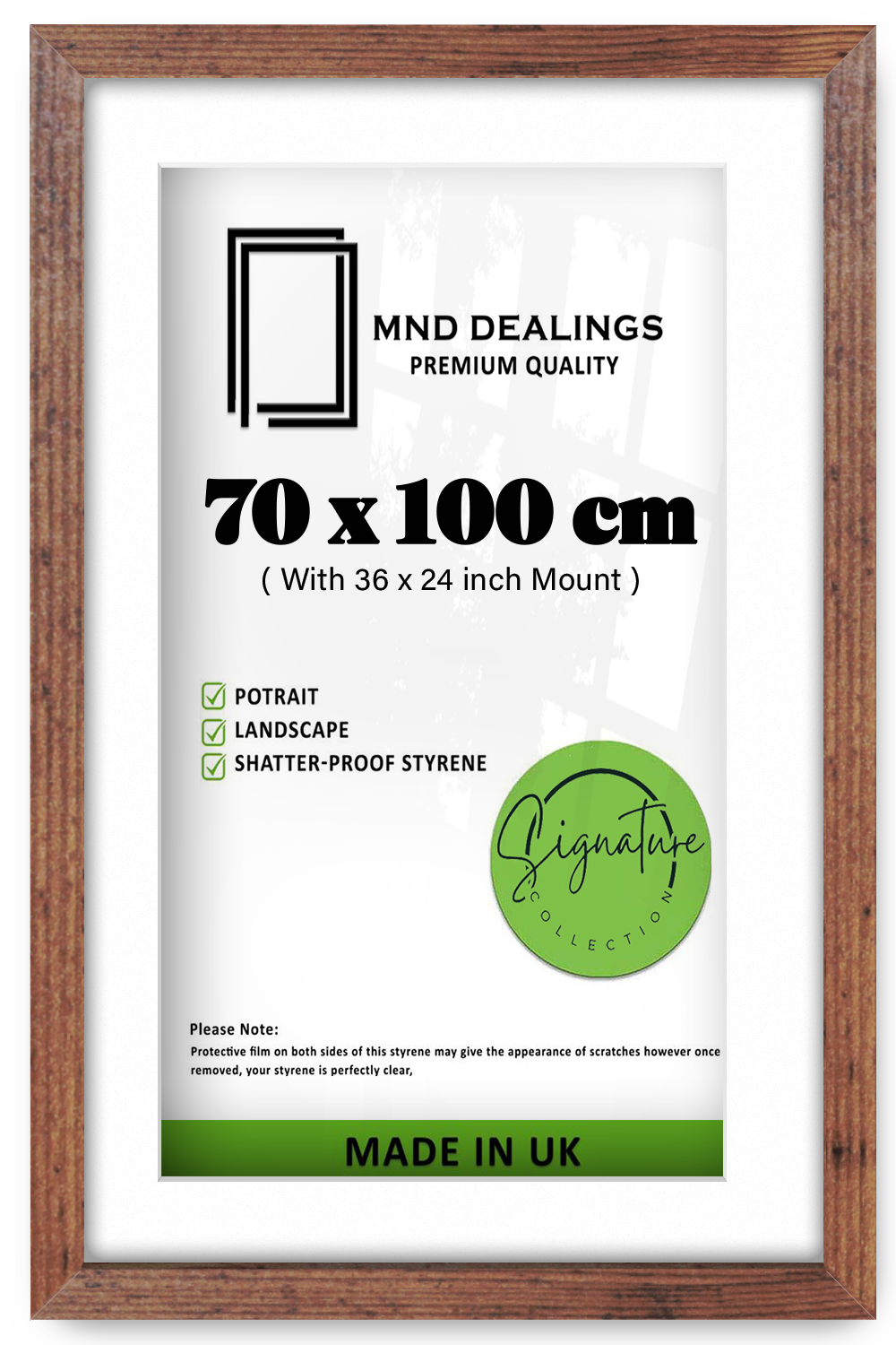 ( 70 x 100 cm ) / 40 x 28 Inch with 91.44 x 60.96 cm White Mount Certificate Frames - MDF