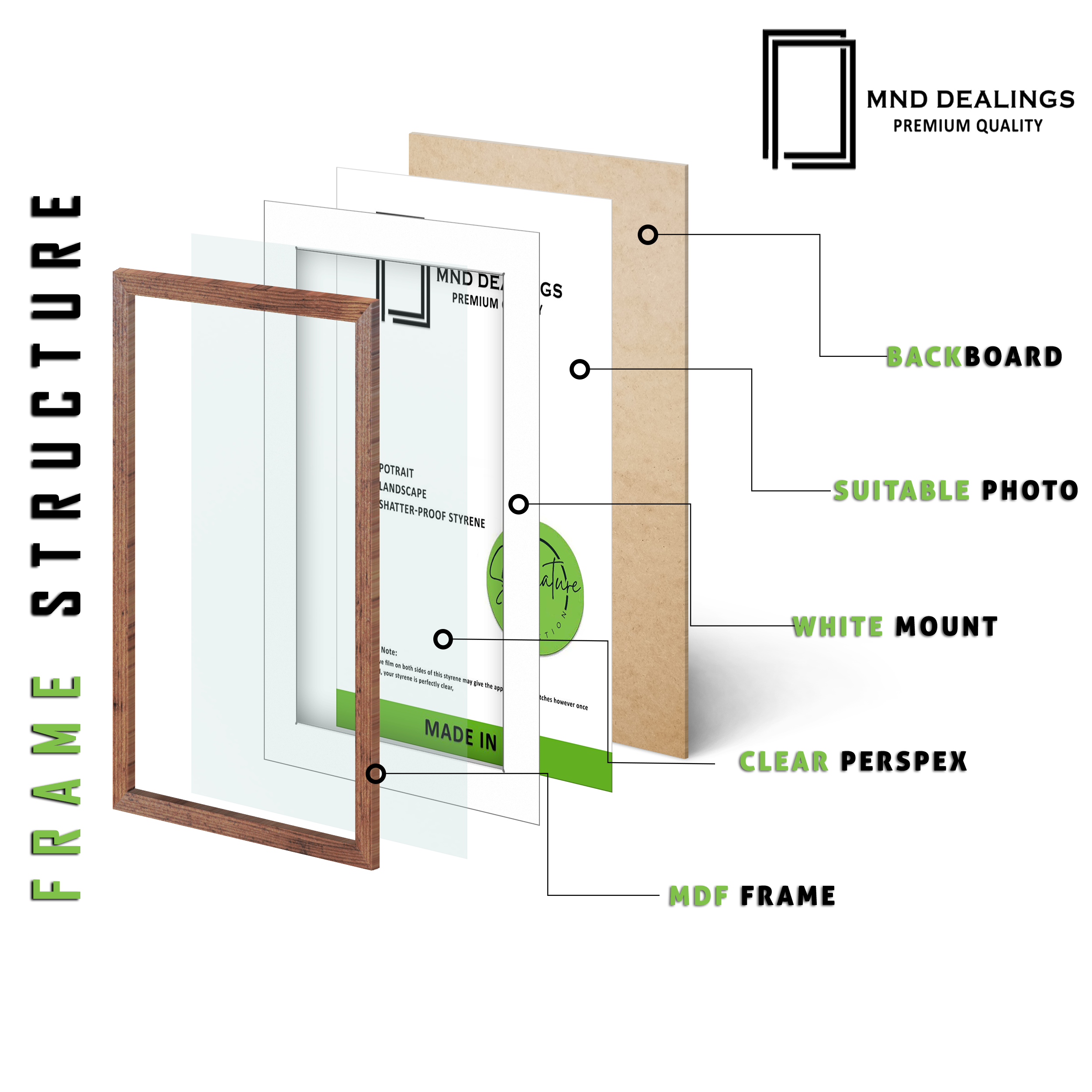 ( 70 x 100 cm ) / 40 x 28 Inch with 91.44 x 60.96 cm White Mount Certificate Frames - MDF