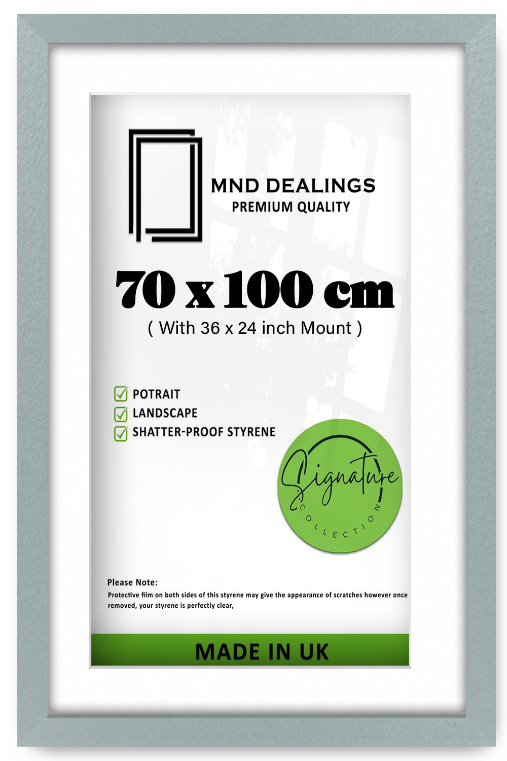 ( 70 x 100 cm ) / 40 x 28 Inch with 91.44 x 60.96 cm White Mount Certificate Frames - MDF