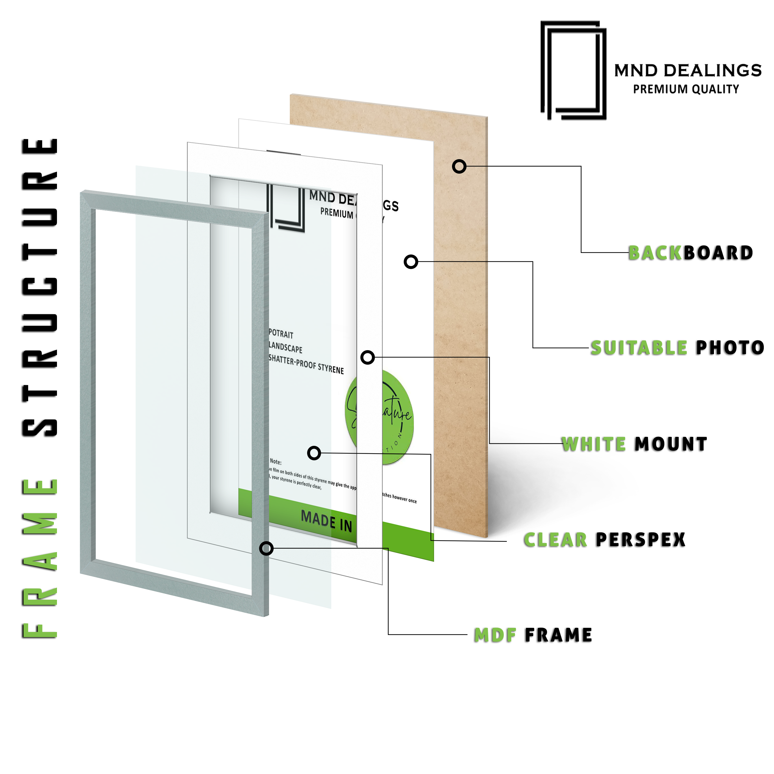 ( 70 x 100 cm ) / 40 x 28 Inch with 91.44 x 60.96 cm White Mount Certificate Frames - MDF