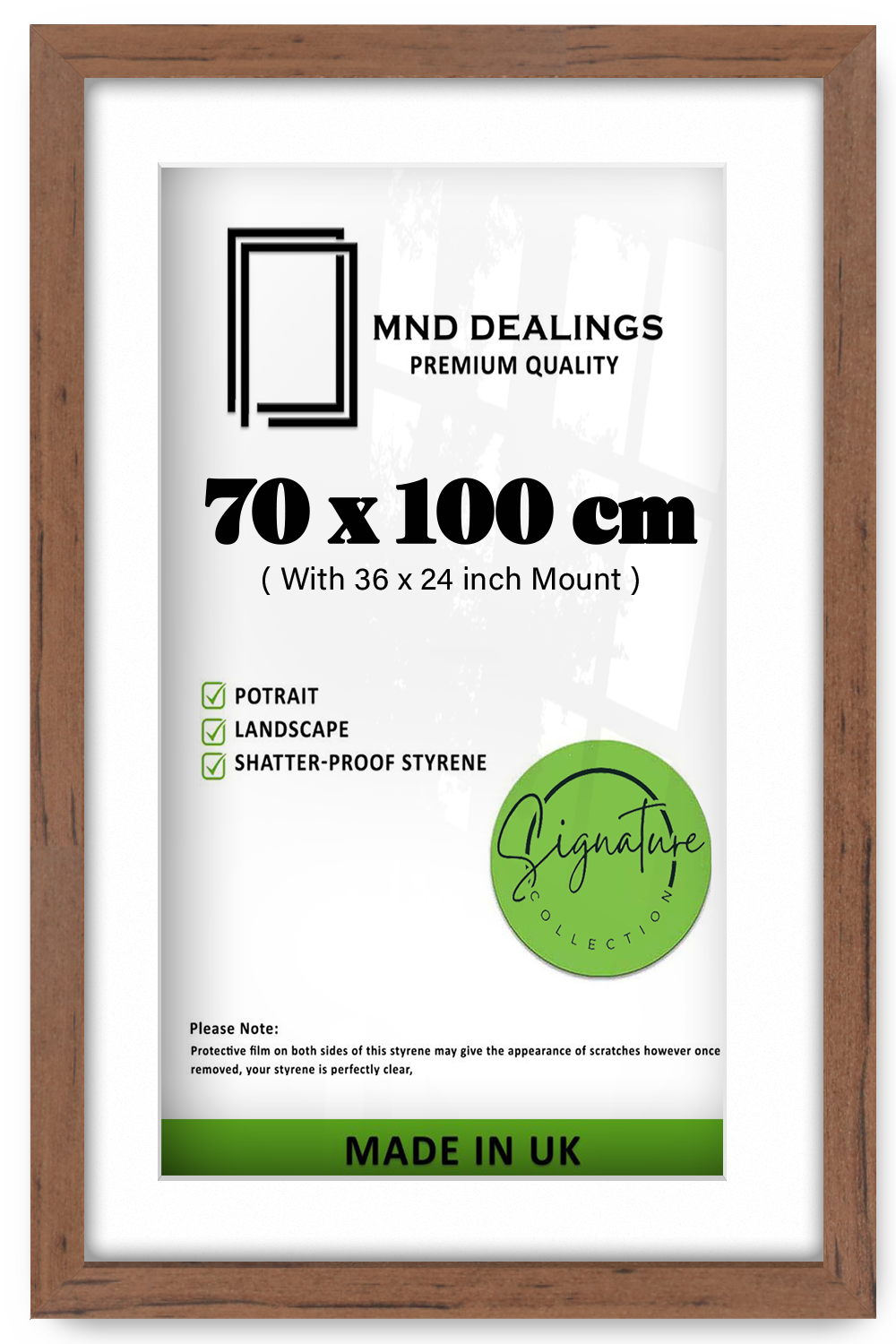 ( 70 x 100 cm ) / 40 x 28 Inch with 91.44 x 60.96 cm White Mount Certificate Frames - MDF