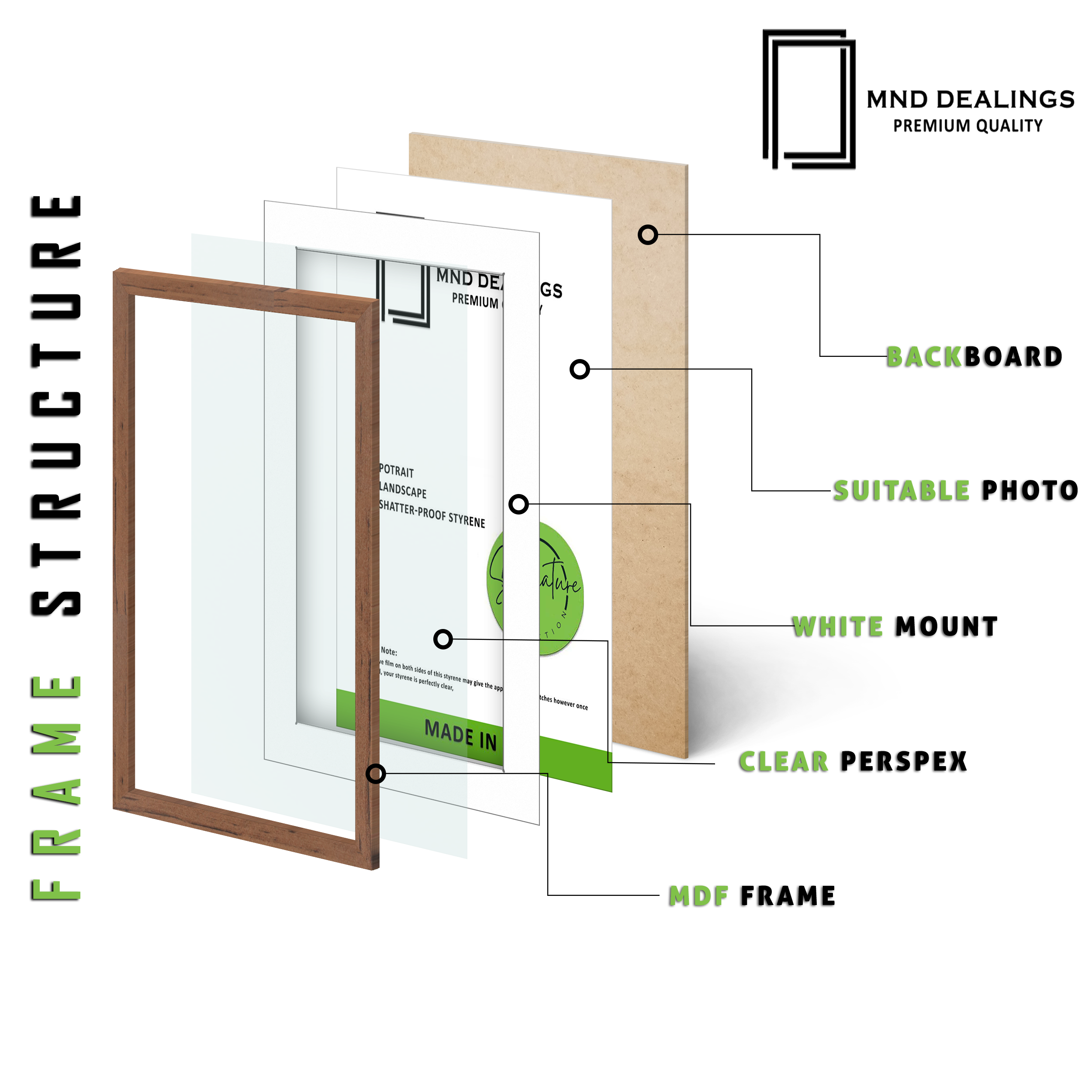 ( 70 x 100 cm ) / 40 x 28 Inch with 91.44 x 60.96 cm White Mount Certificate Frames - MDF