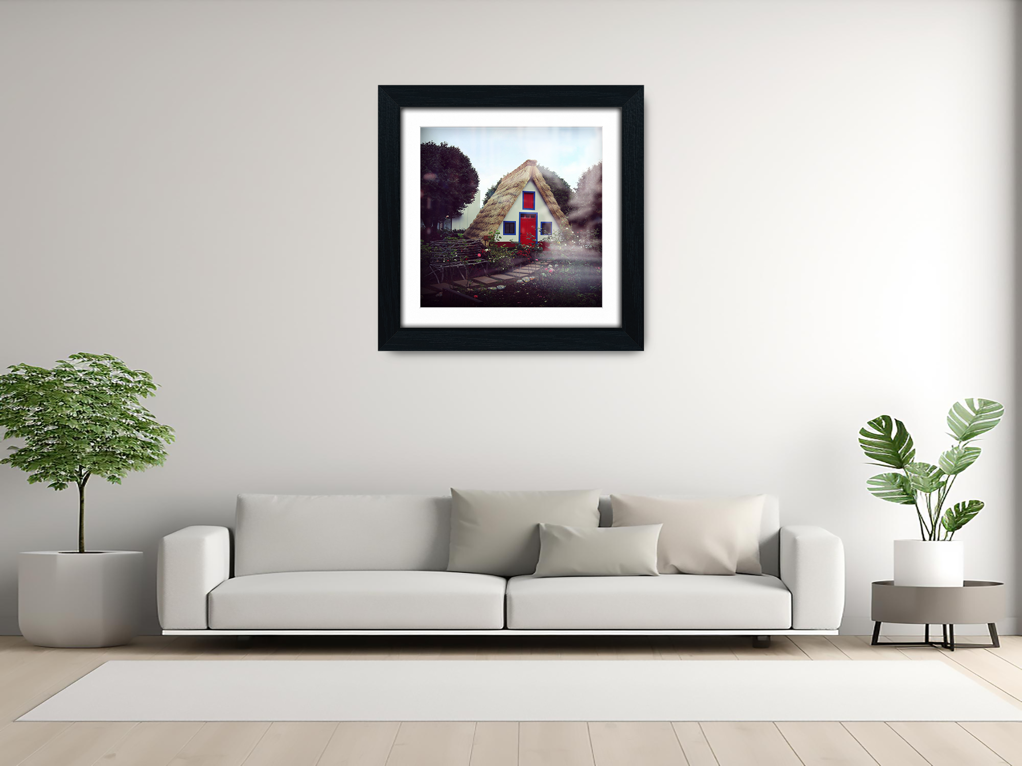 ( 70 x 70 Cm ) / 28 x 28 Inch with 60 x 60 Cm White Mount Picture Frames - MDF