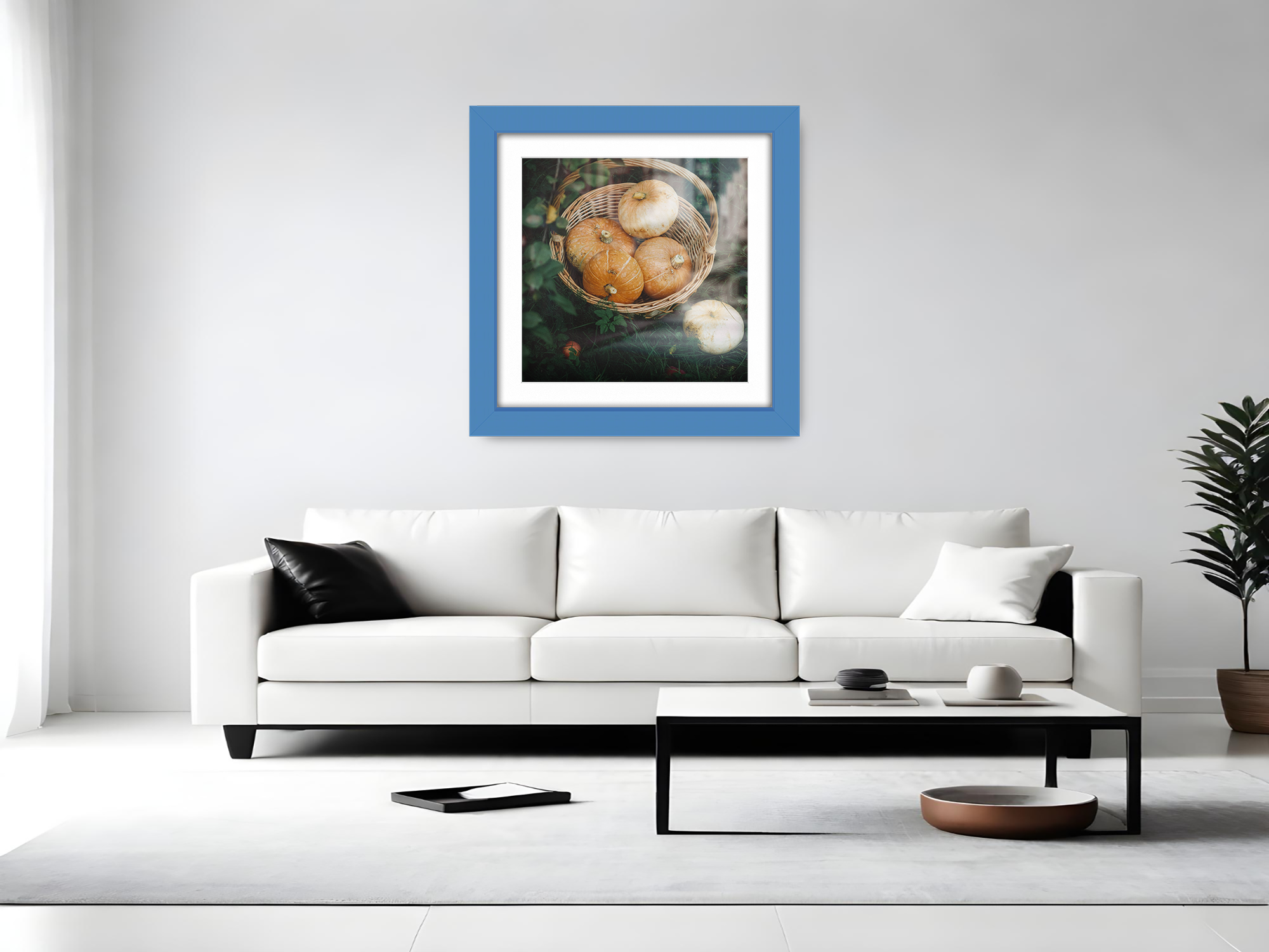 ( 70 x 70 Cm ) / 28 x 28 Inch with 60 x 60 Cm White Mount Picture Frames - MDF