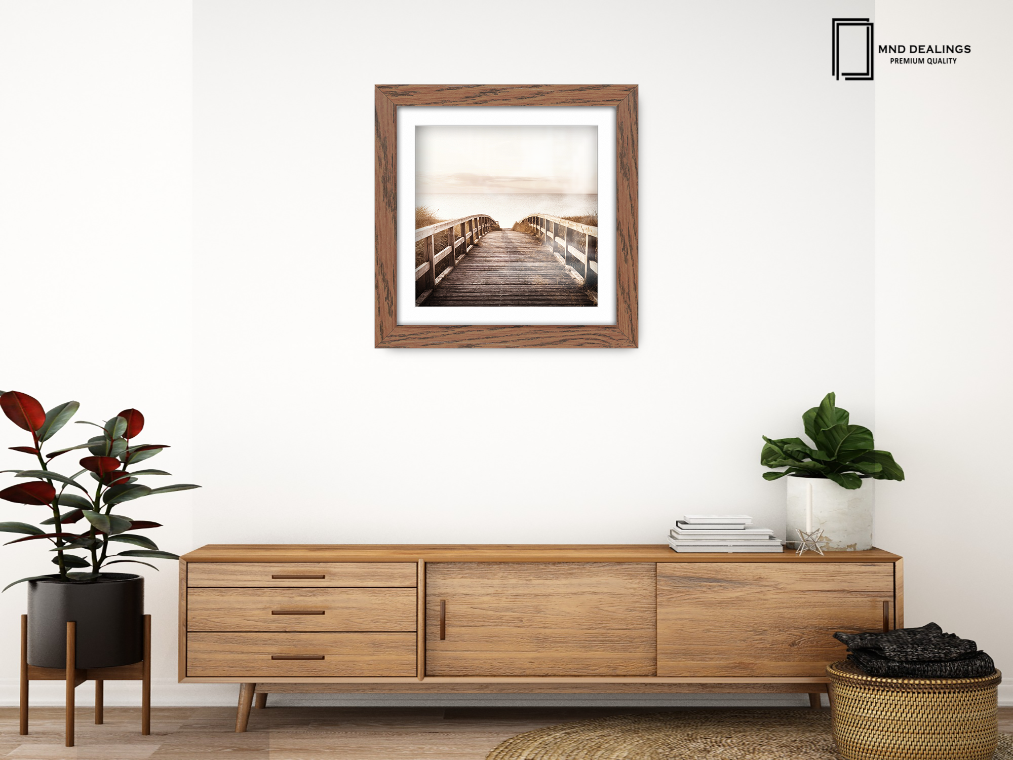 ( 70 x 70 Cm ) / 28 x 28 Inch with 60 x 60 Cm White Mount Picture Frames - MDF